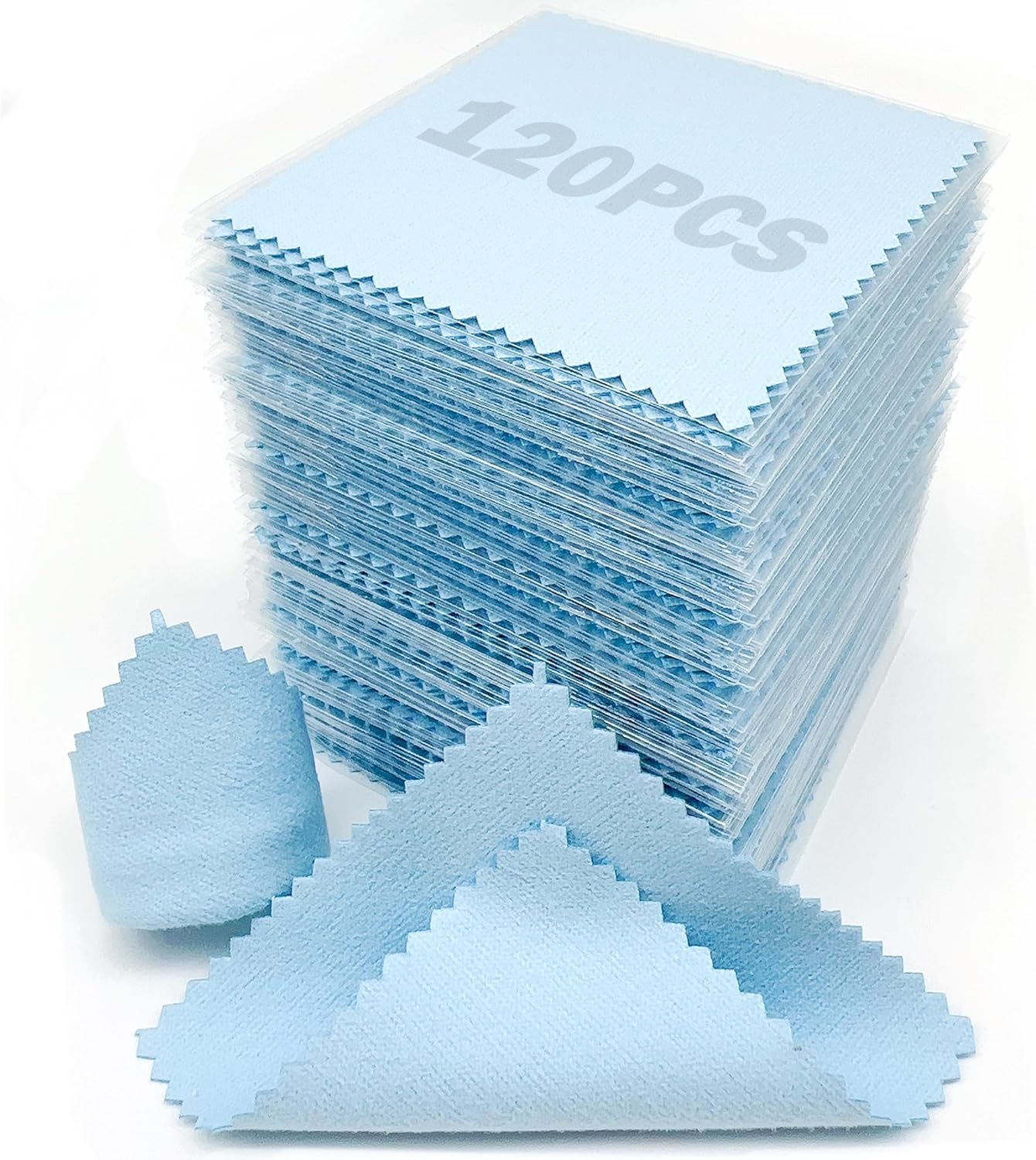XIAOXINGYUN 120 PCS Jewelry Cleaning Cloth Jewelry Polishing Cloths Individually Wrapped Silver