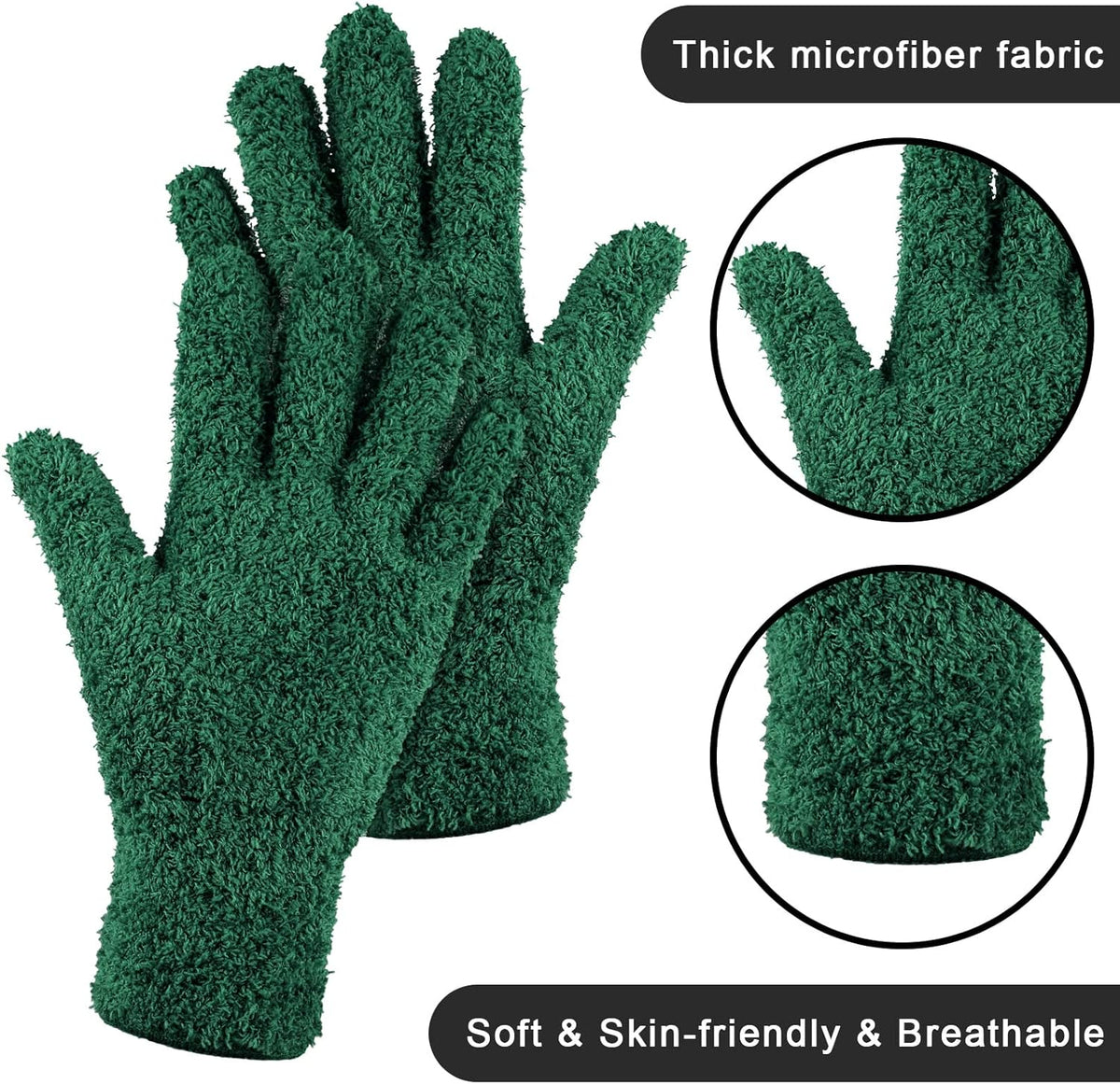 Patelai 3 Pairs Microfiber Plant Dusting Gloves Leaf Cleaning Gloves for Indoor Plants, Blinds