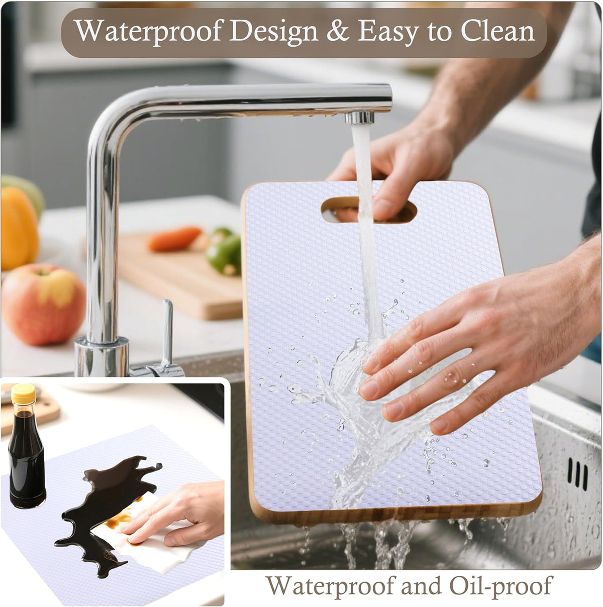 Shelf Liner Non-Slip 10 Inch Wide X 20 Ft Kitchen Cabinet Drawer Liners Waterproof & Oil-Proof