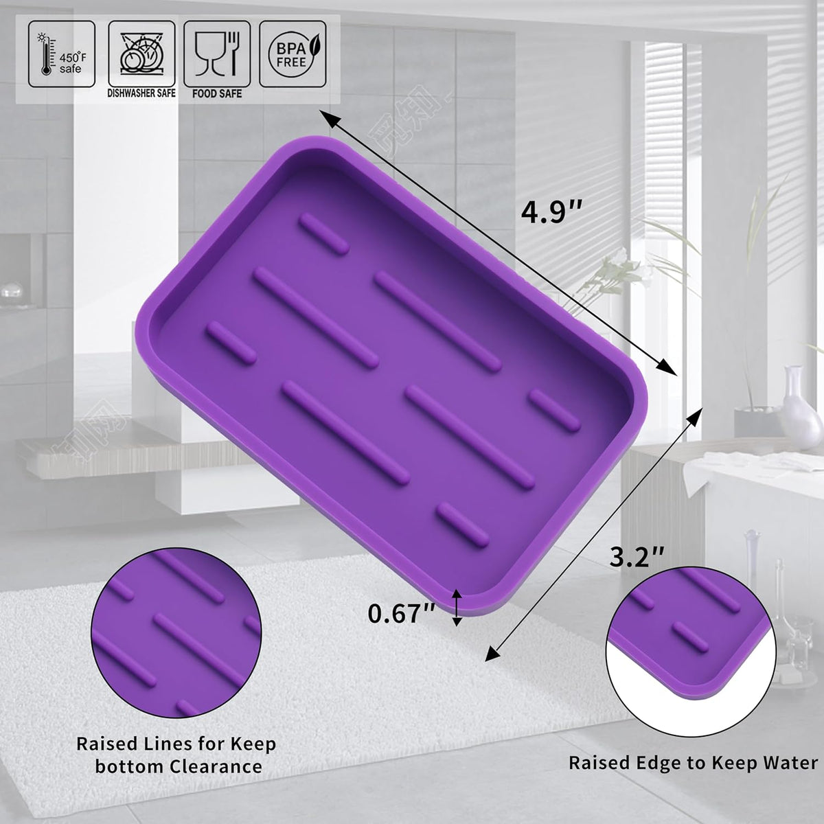 Silicone Kitchen Sink Organizer Tray for Multiple Usage,Easy Clean Sponges Holder for Kitchen