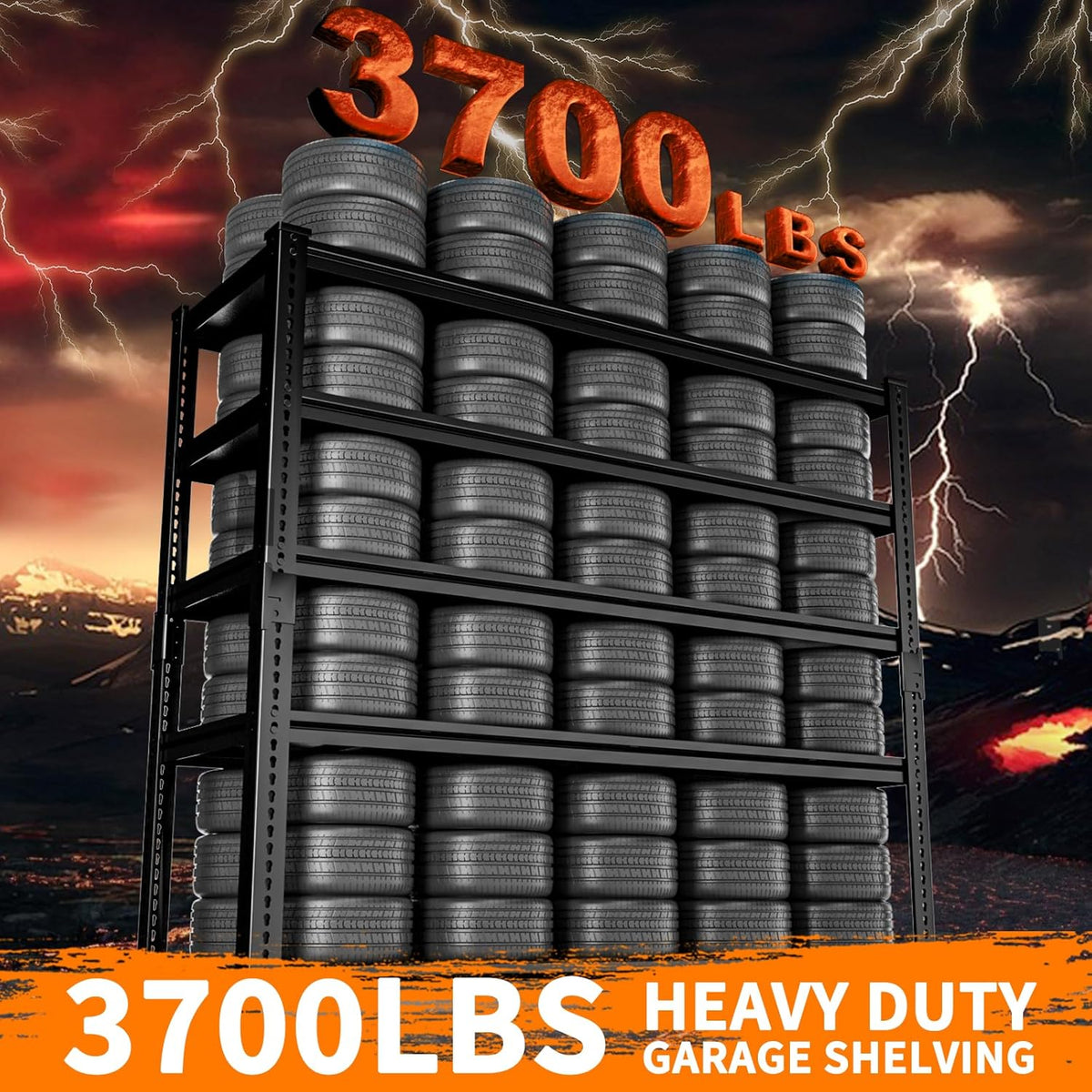 Storage Shelves Heavy Duty 2 PCS,48"L x 18"W x 72"H Garage Storage Shelves Unit Loads 3700LBS