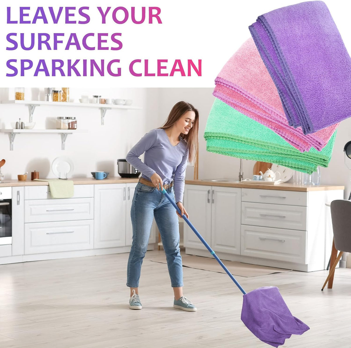 Newwiee 3 Pcs Extra Large Microfiber Cleaning Cloth 30" x 20" Washable Reusable Microfiber Towel