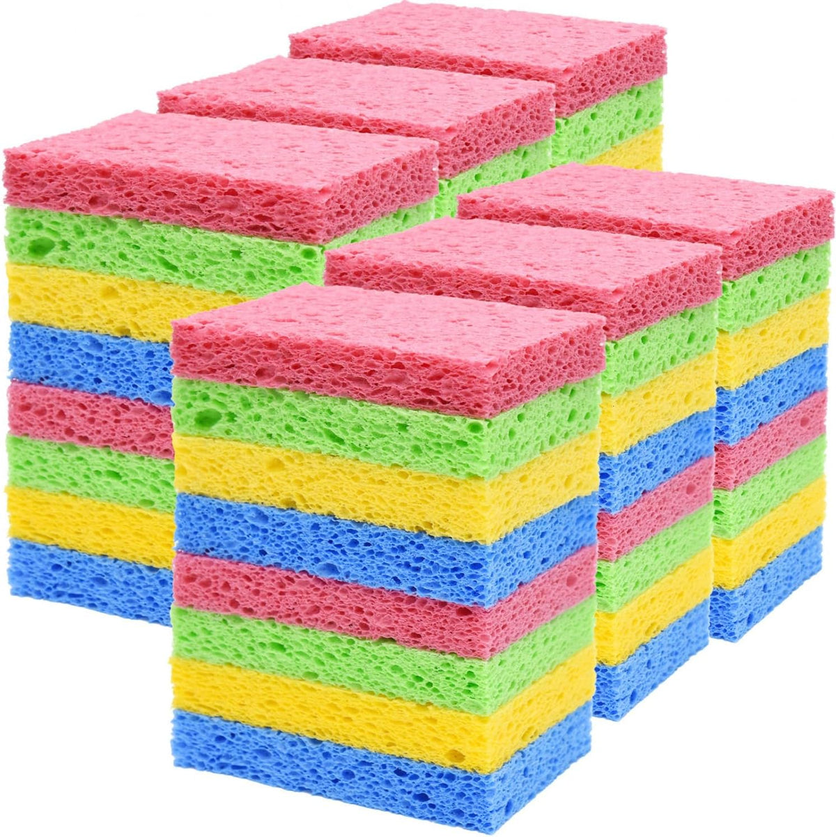 YoleShy 48 Pack Sponges Kitchen Natural Compressed Cellulose Sponges Durable Dish Sponge for