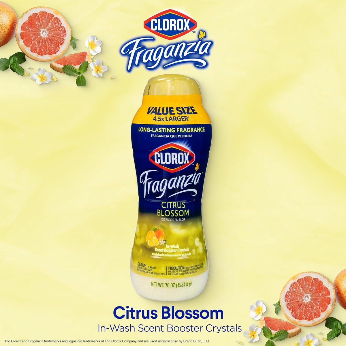 Clorox Fraganzia Laundry Scent Booster Crystals in Citrus Blossom Scent - Scented In-Wash Freshener