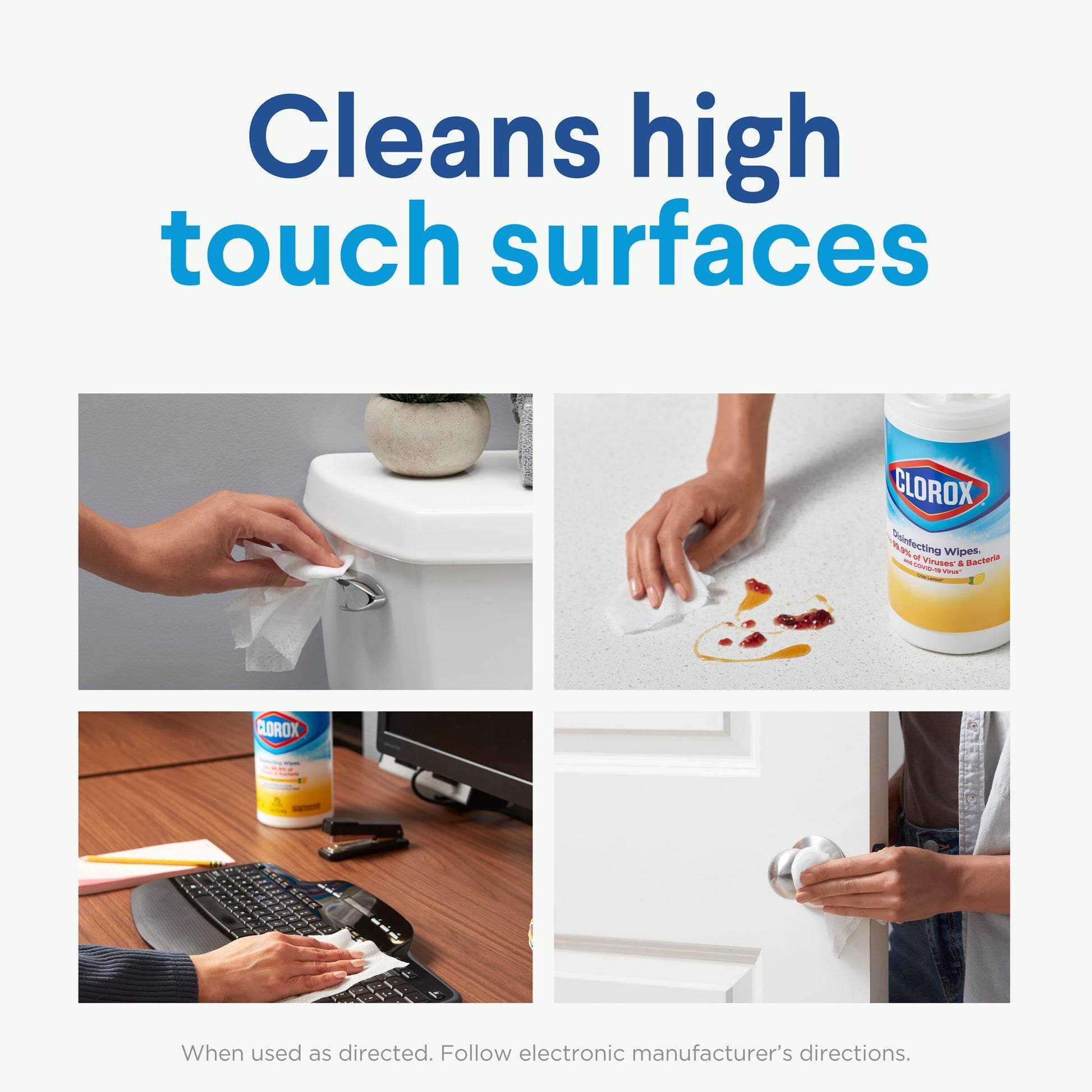Clorox 30112 Disinfecting Wipe, Fresh/Lemon Fresh Scent (525 Count)