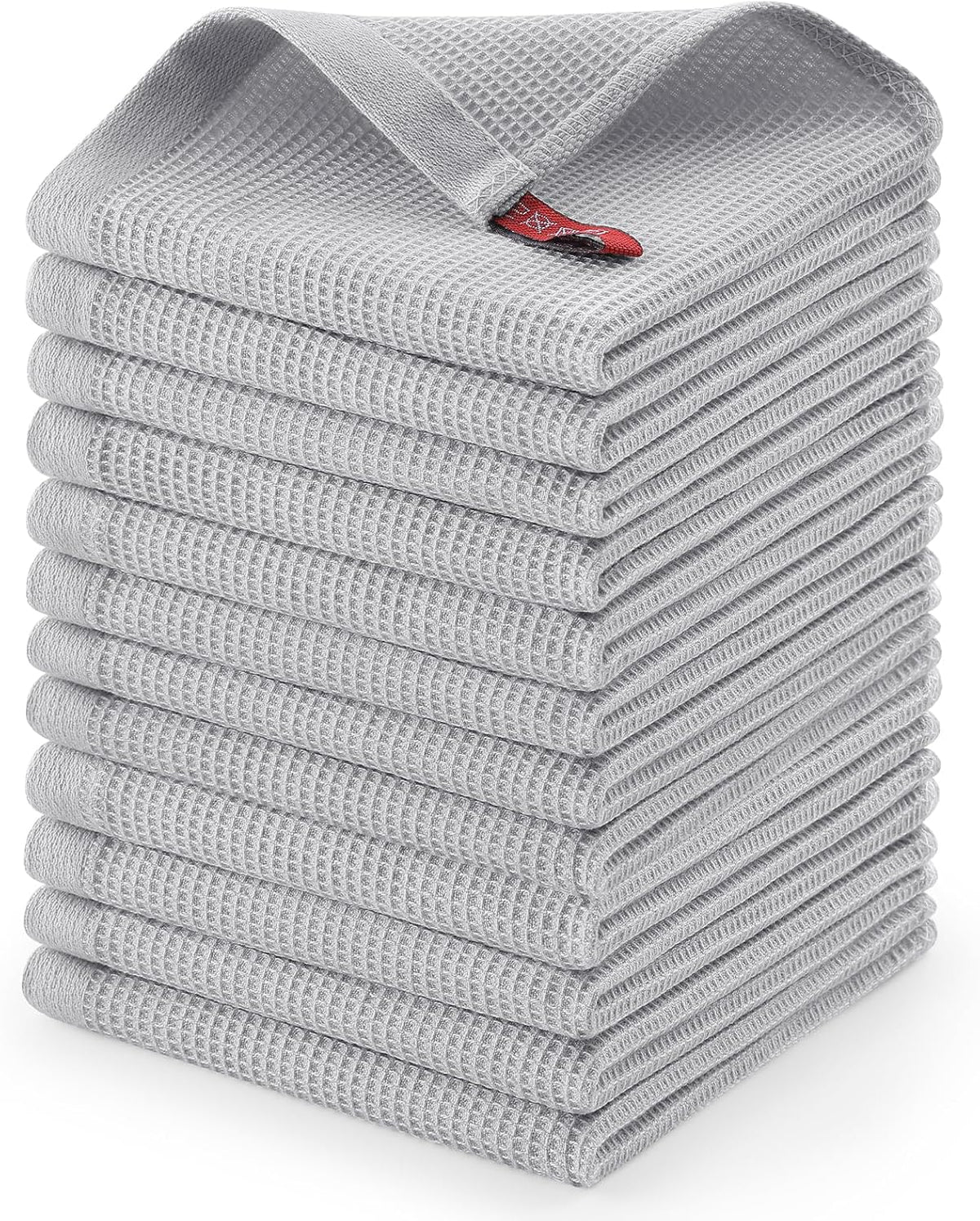 Homaxy 100% Cotton Waffle Weave Dish Cloths - 12 Pack Soft and Absorbent Dish Towels - 12 x 12