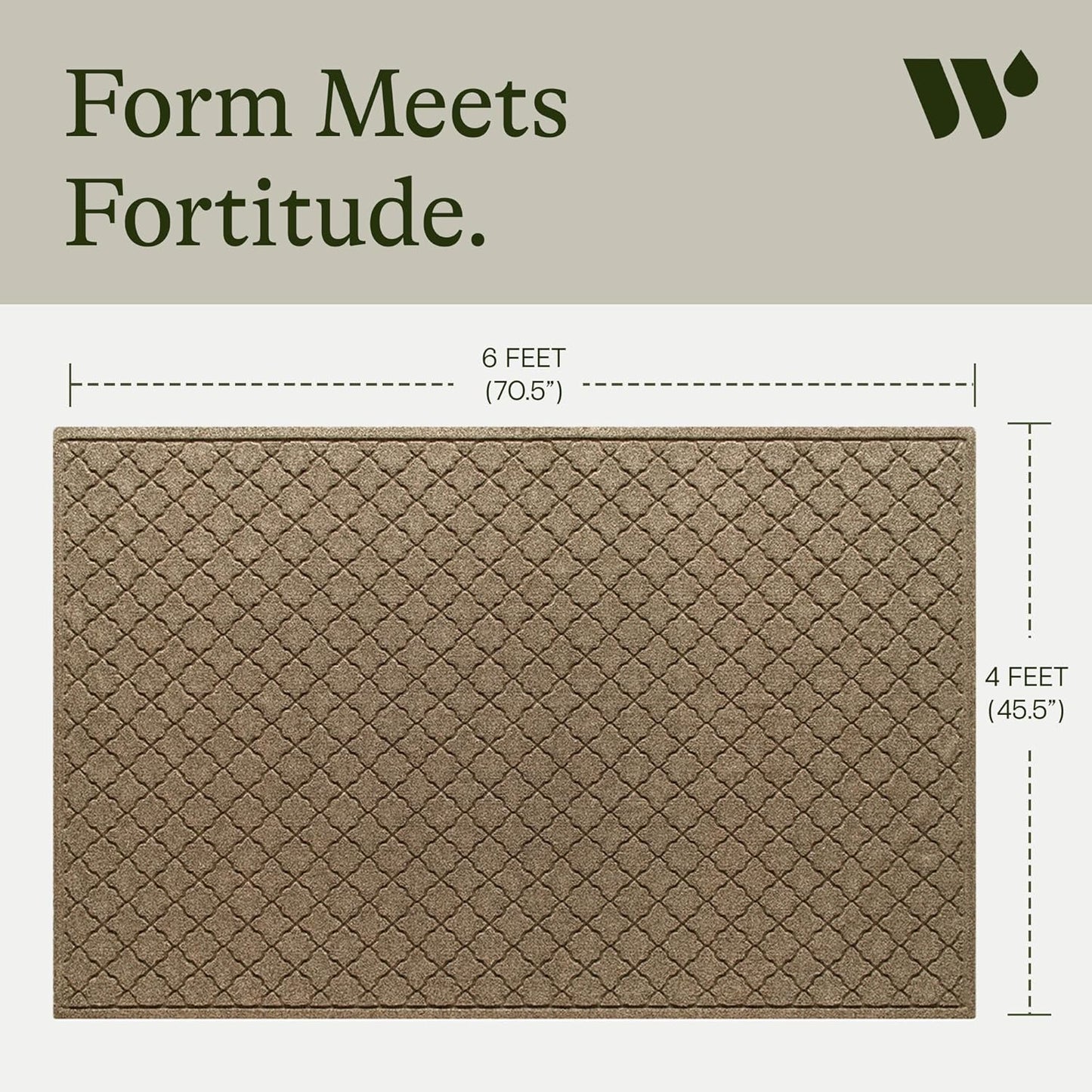 WaterHog Heavy Duty Doorway Mat, 4' x 6', Made in USA, Durable & Skid-Resistant Entryway Mat