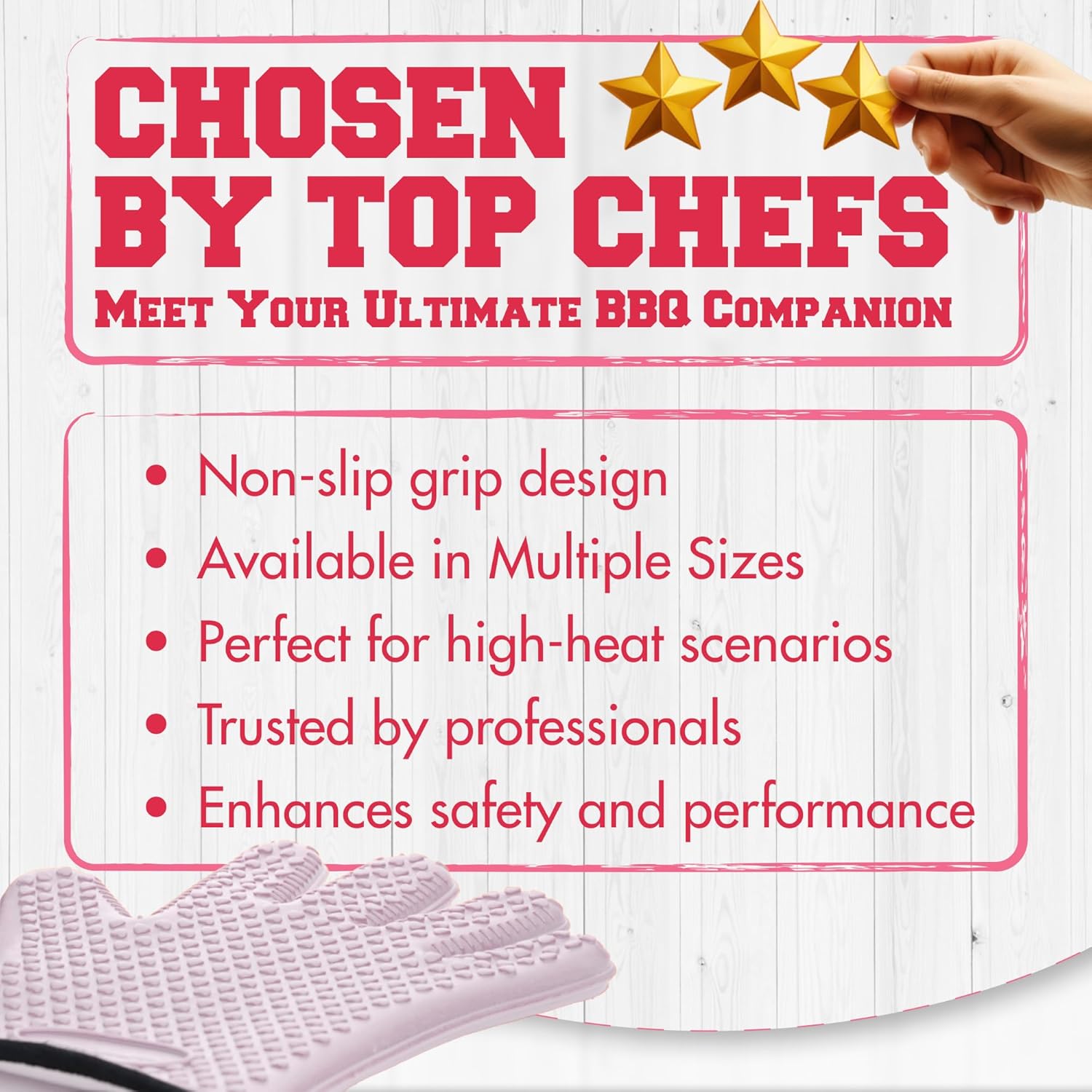 KITCHEN PERFECTION XL Silicone Smoker Oven Gloves for Women -Extreme Heat Resistant BBQ Gloves