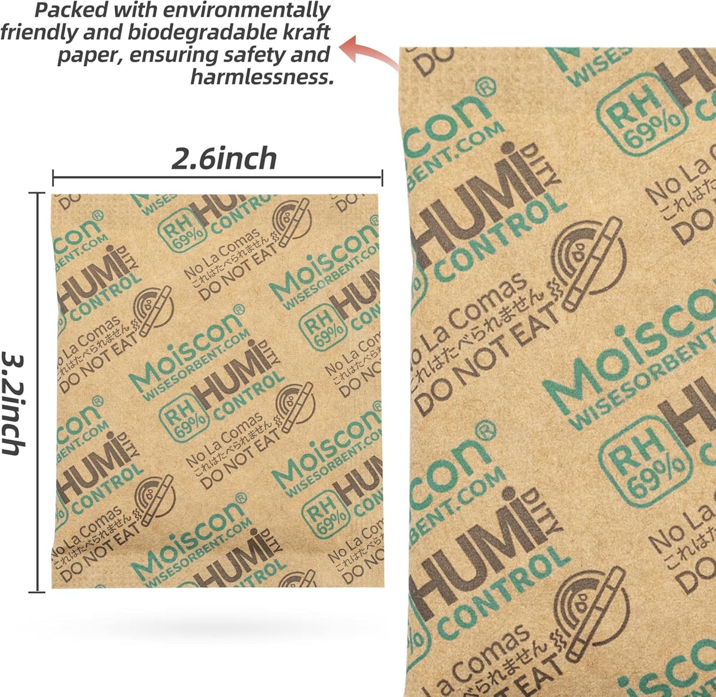 8 Gram 15 Pack 69% Two-Way Humidity Control Packs for Storing 1 oz, Size 8 for Travel Case