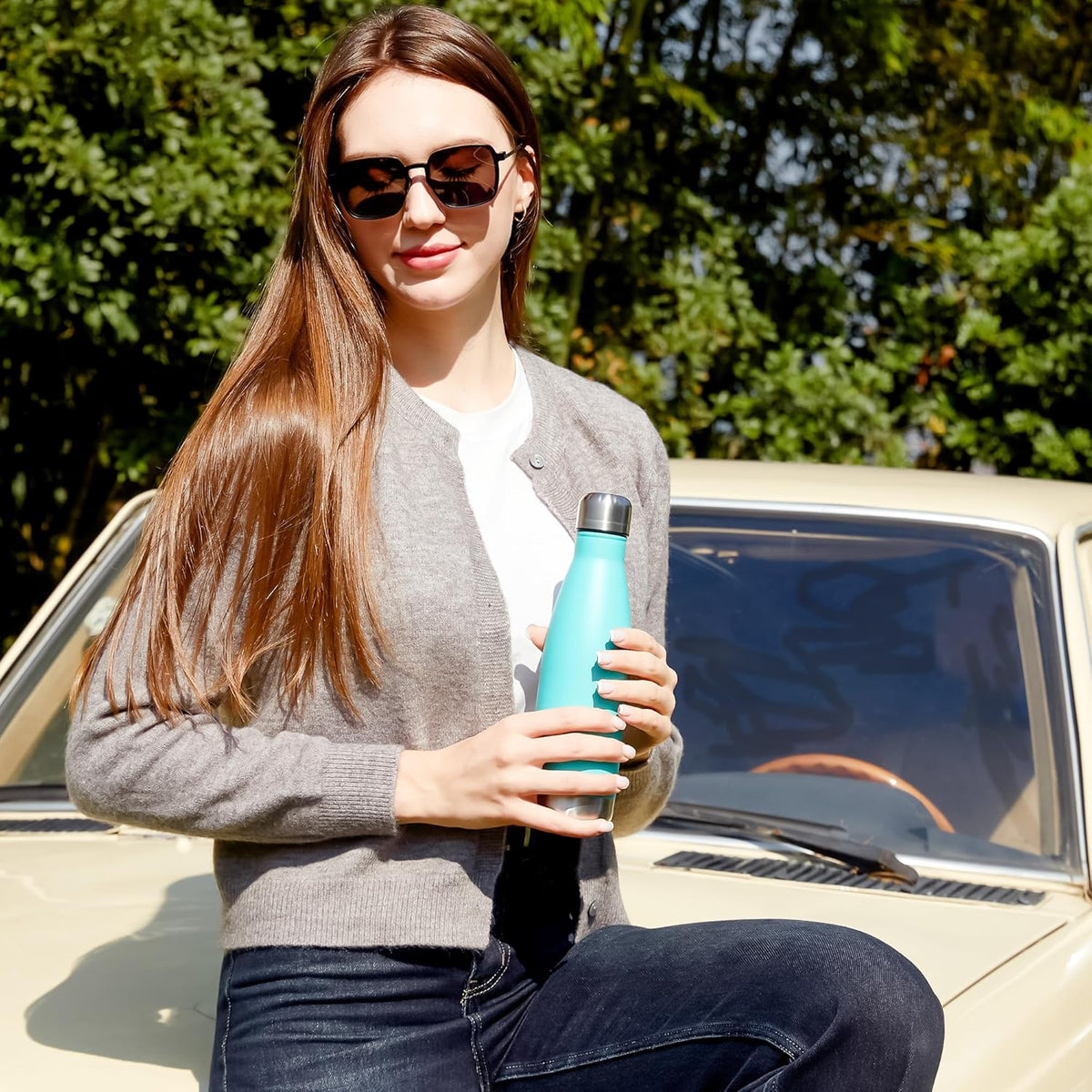 MEWAY 17oz Sport Water Bottle 4 Pack Vacuum Insulated Stainless Steel Leak-Proof Double Wall Cola