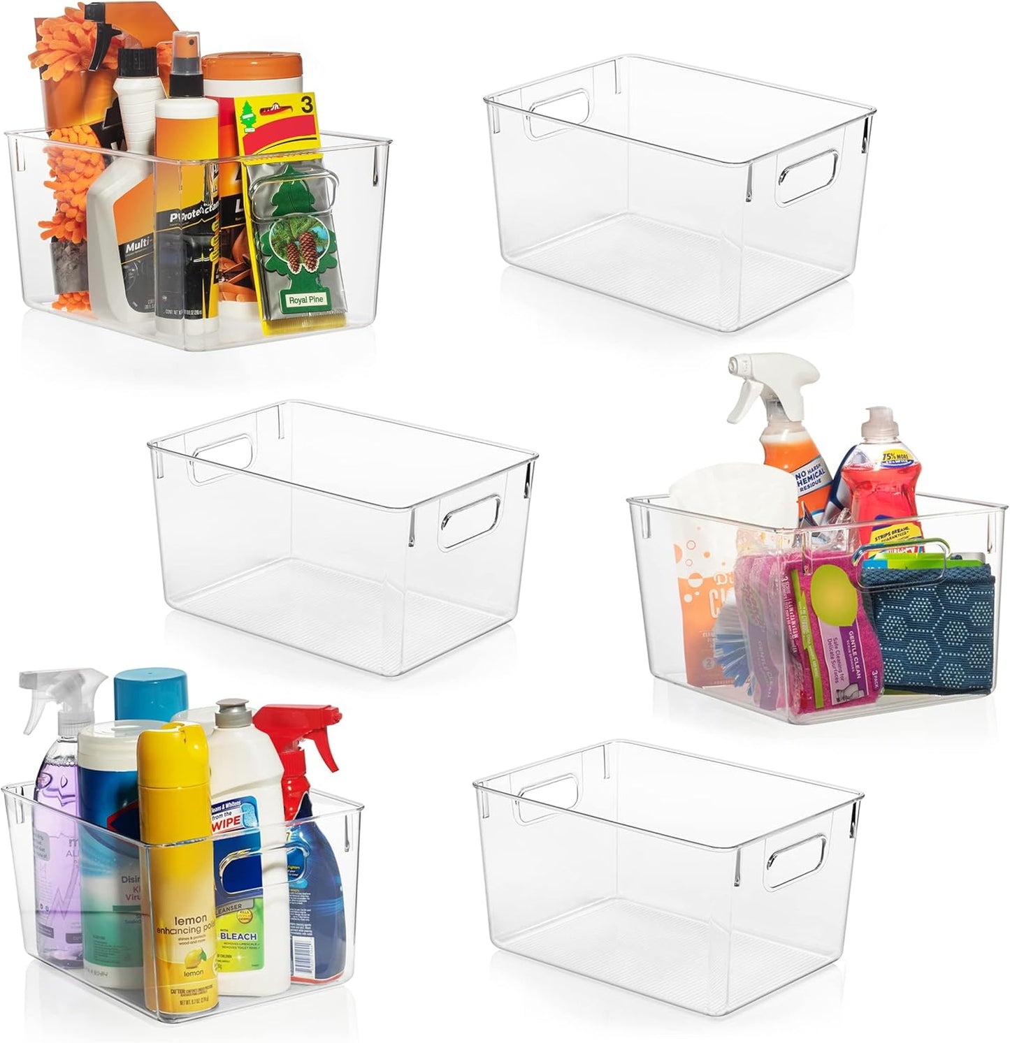 ClearSpace Clear Plastic Storage Bins – Pantry Organizers & Storage Containers, Cabinet Organizer