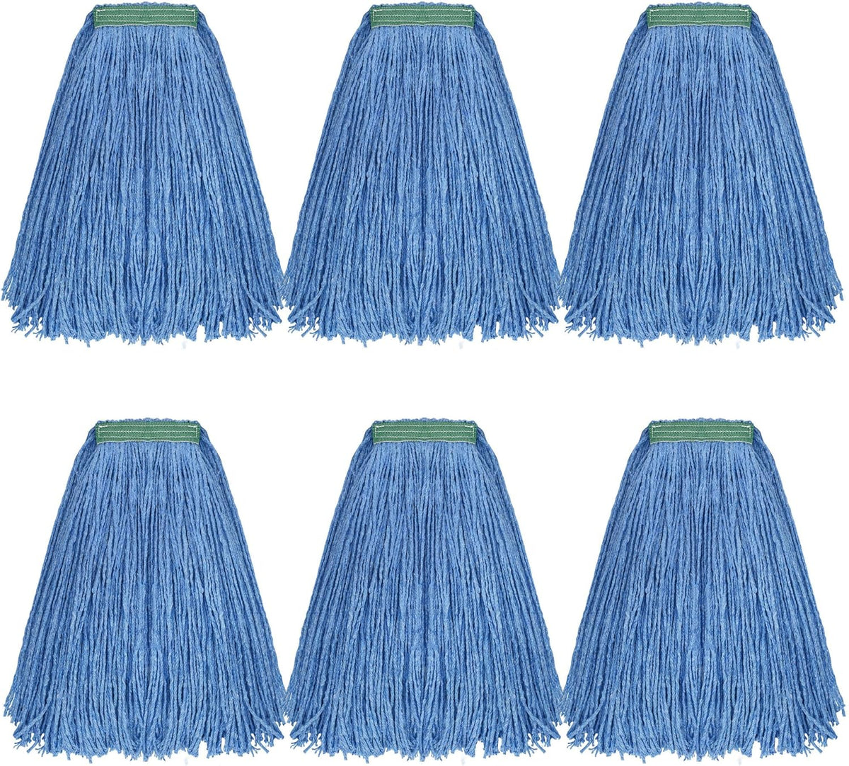 Matthew Cleaning 20oz 6Pack Cotton Floor Mop,Cotton Looped-Open String Heavy Duty String Refills