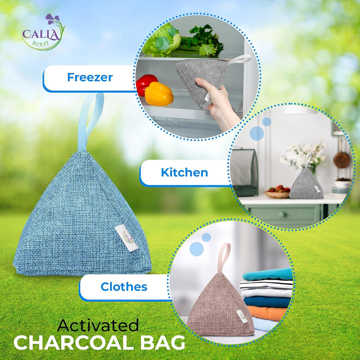 4 Pack Bamboo Charcoal Air Purifier Bags 200 Grams Each - Odor Absorber & Eliminator for Home, Car