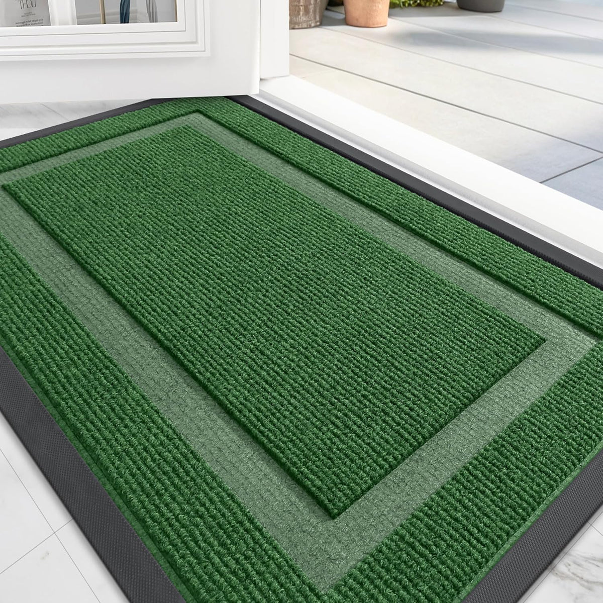 OLANLY Front Door Mat Indoor Outdoor Entrance, Waterproof All-Season, All-Weather Doormat, Sturdy