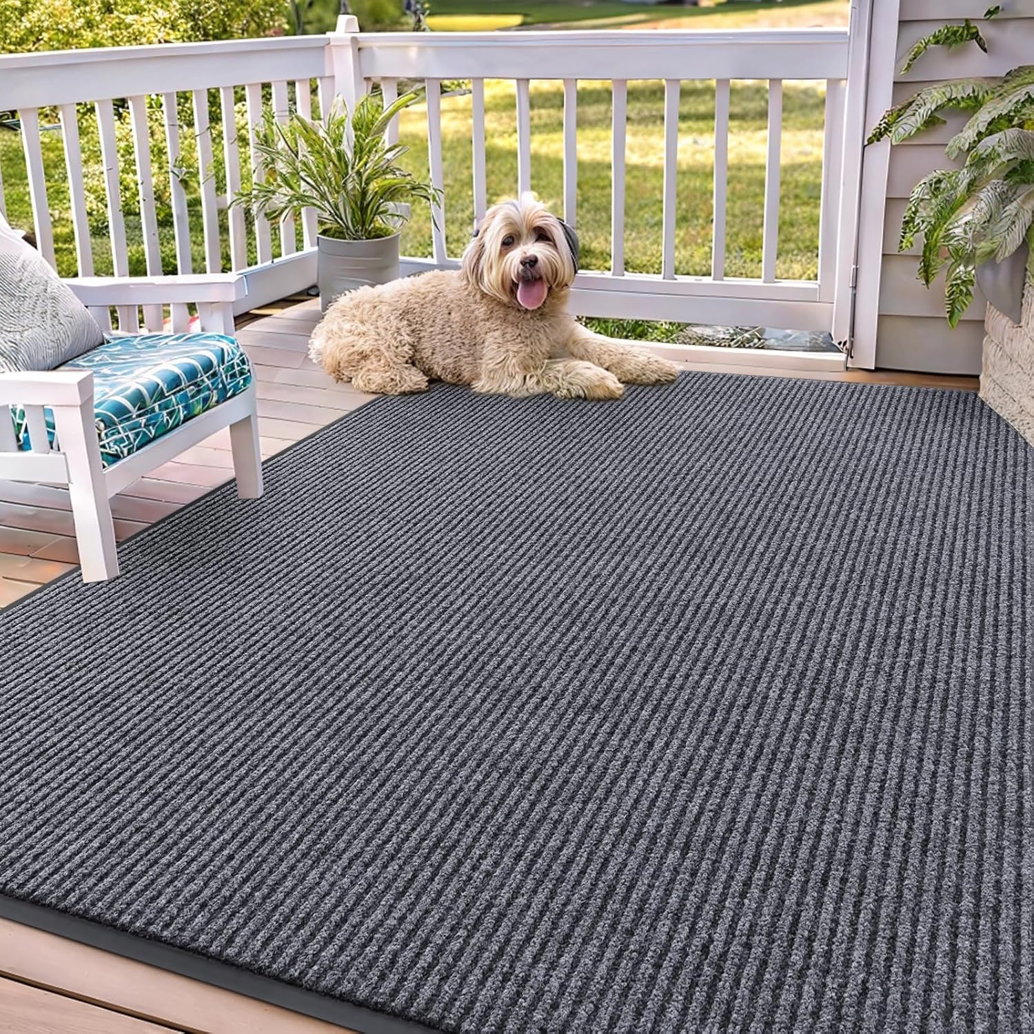 OLANLY Front Door Mat Indoor Outdoor Entrance, Waterproof Heavy Duty Doormat, Fade Resistant, Low