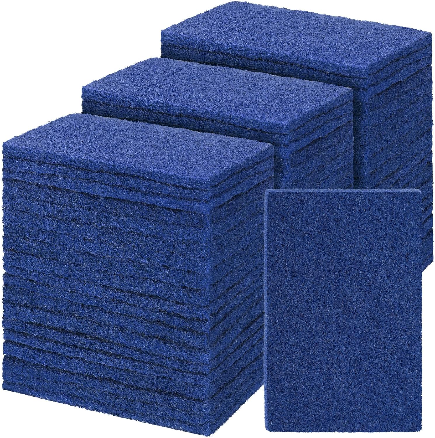 Hoolerry 100 Pcs Heavy Duty Scouring Pads Non Scratch Household Scrub Pads for Cleaning Reusable