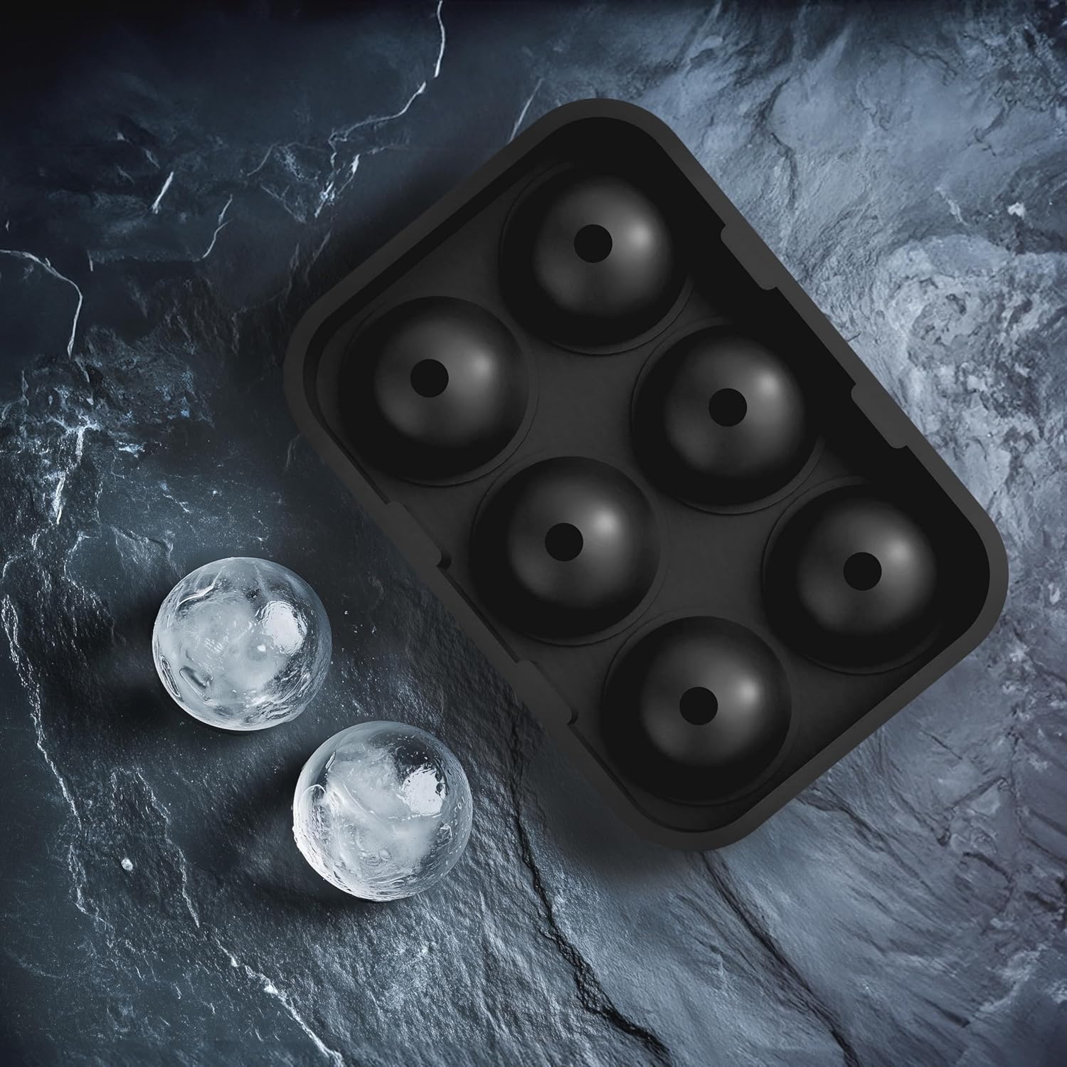 glacio Silicone Ice Cube Trays – Large Silicone Molds for 2-Inch Ice Cubes and Spheres Whiskey Ice