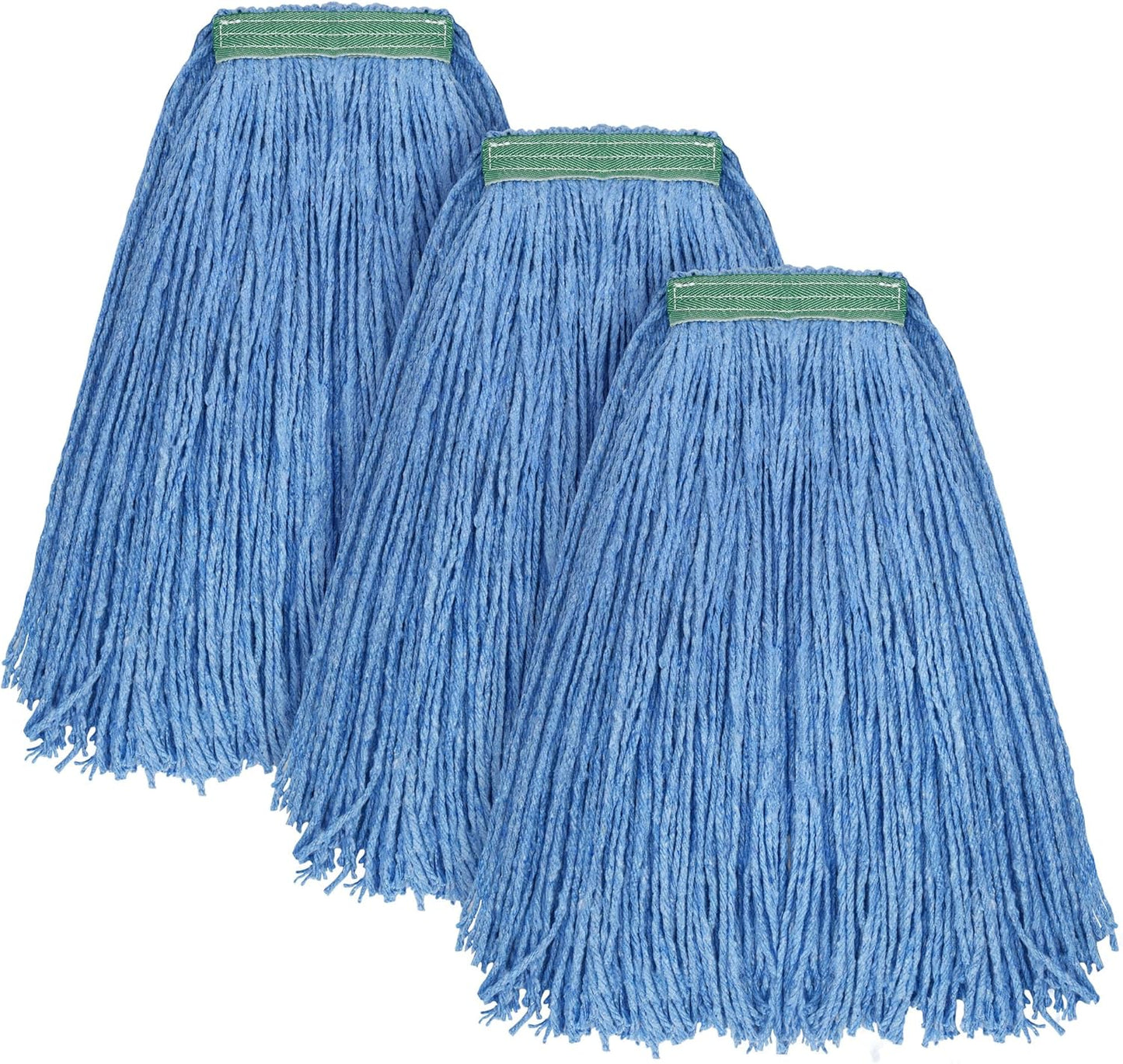 Matthew Cleaning 16oz 3Pack Cotton Floor Mop,Cotton Looped-Open String Heavy Duty String Refills