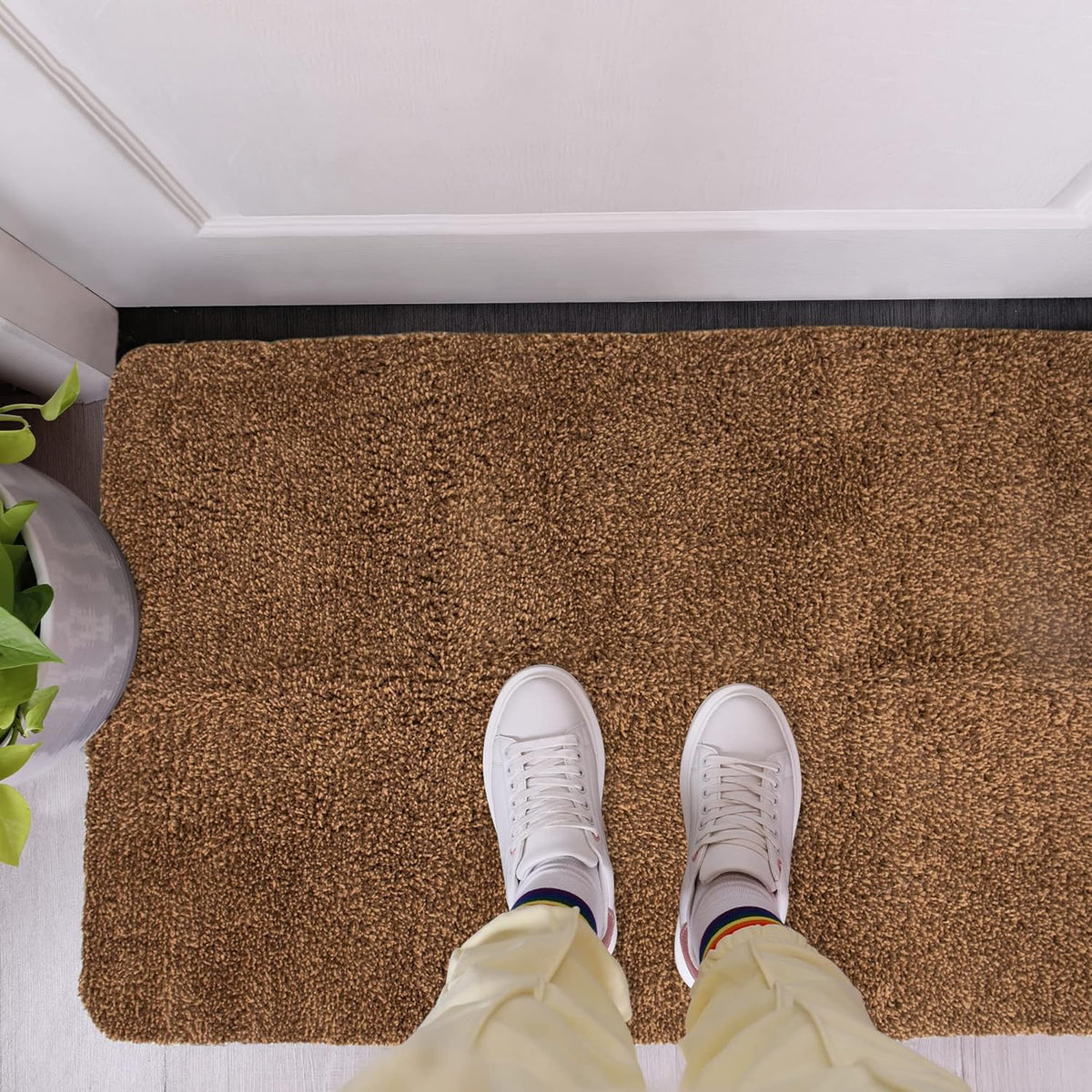 Premium Microfiber Indoor Door Mat – 36"x60" Washable Entry Mat, Non-Slip, Waterproof Backing