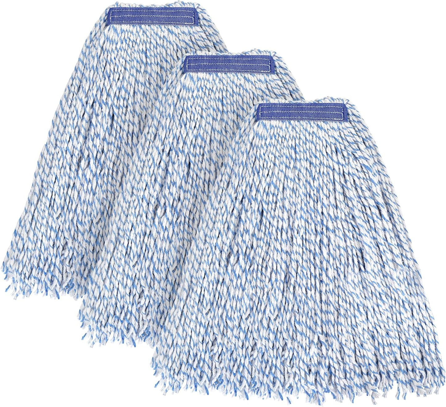 MATTHEW CLEANING Looped-Open Cotton Wet Mop 1.25'' Universal Headband Heavy Duty Commercial Mop