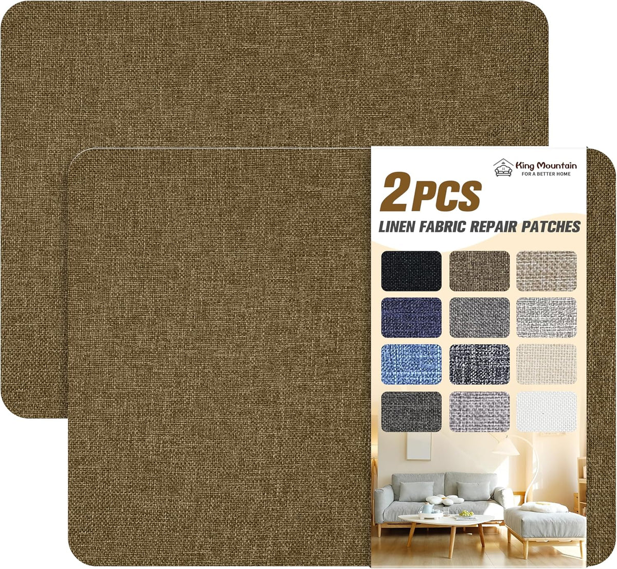 Fine Linen Repair Patches, Self-Adhesive Linen Fabric Patches, 8X11 inch 2 PCS, Multi Color, Can be