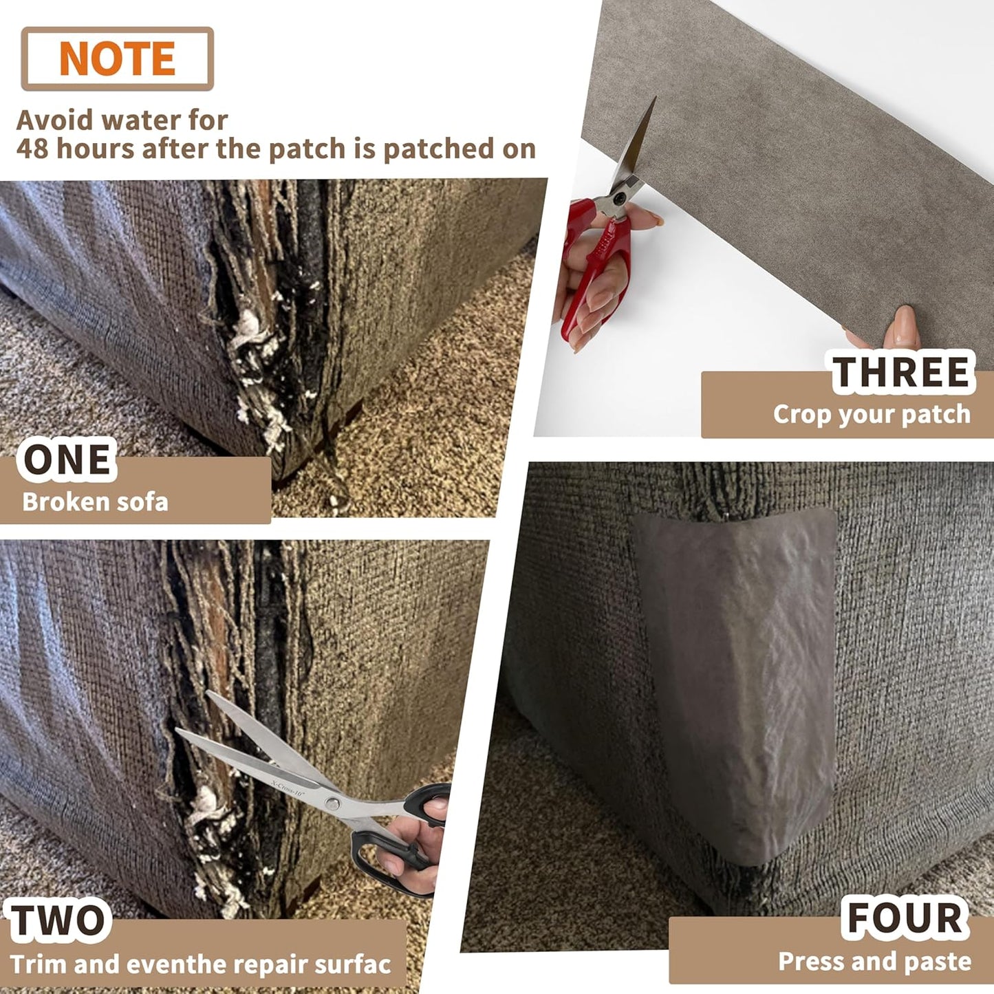 Azobur Sofa Repair Patch - Oversized Microfiber Patch, Self Adhesive Fabric, Super Cost-Effective