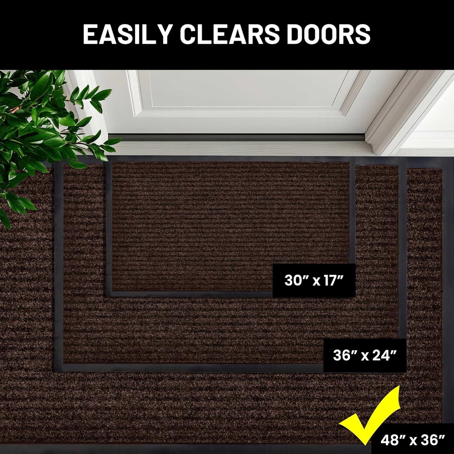 Sierra Concepts Front Door Mat X-Large Welcome Floor Mats - Entryway Indoor Outdoor Entrance