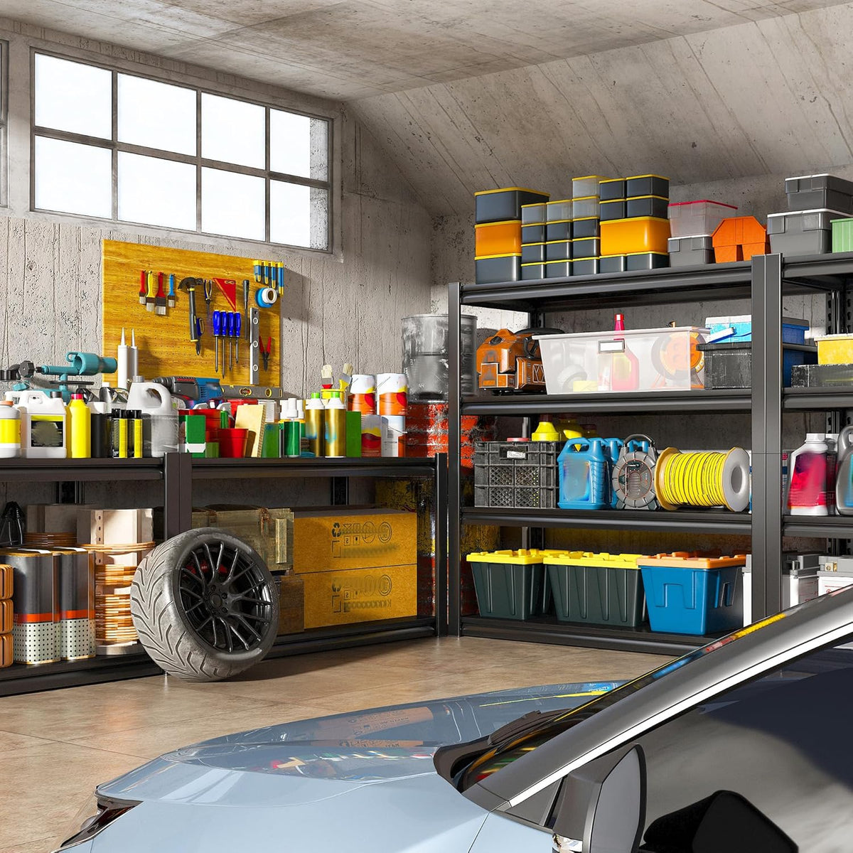 Raybee 40" W Garage Shelving Heavy Duty Storage Shelves 56.9" H Metal Shelving Heavy Duty Load
