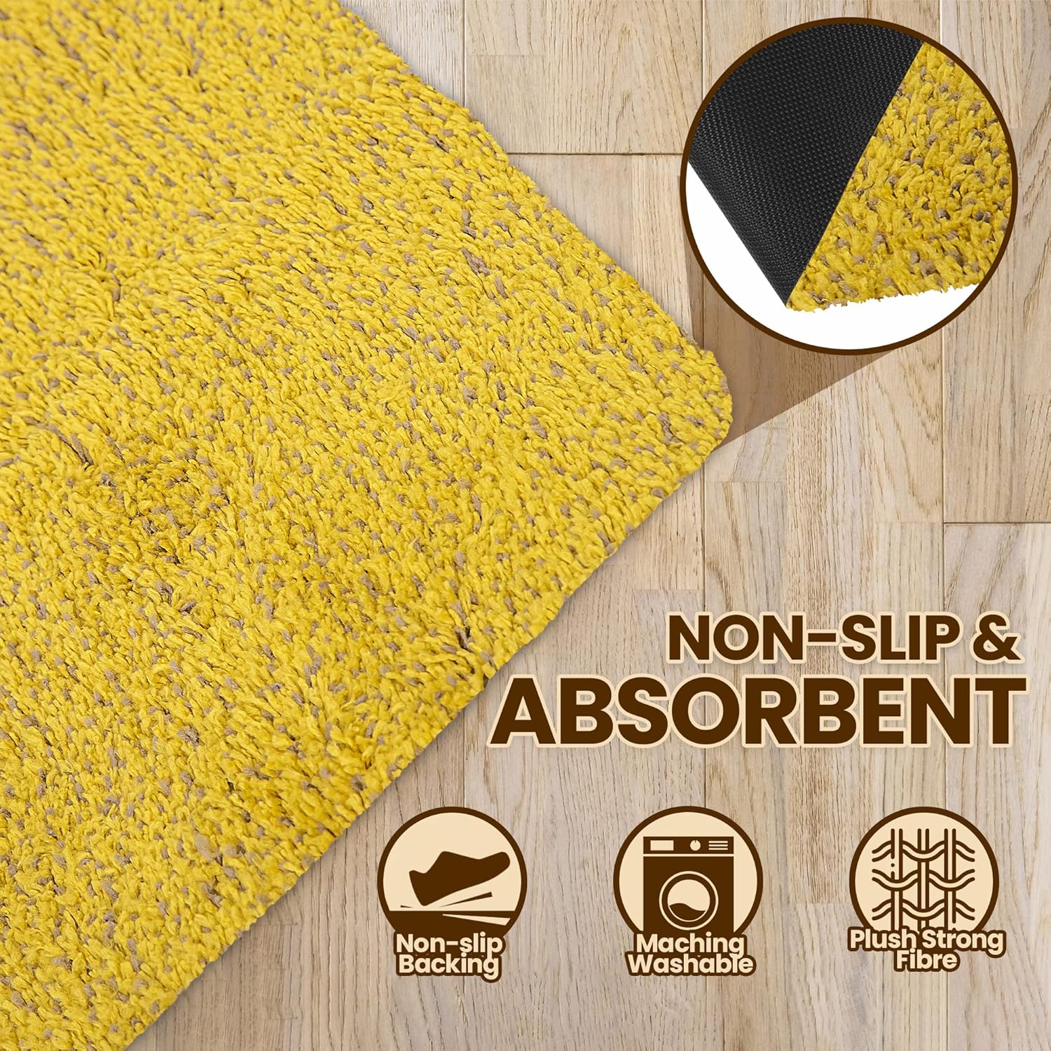 Premium Microfiber Indoor Door Mat – 36"x72" Washable Entry Mat, Non-Slip, Waterproof Backing