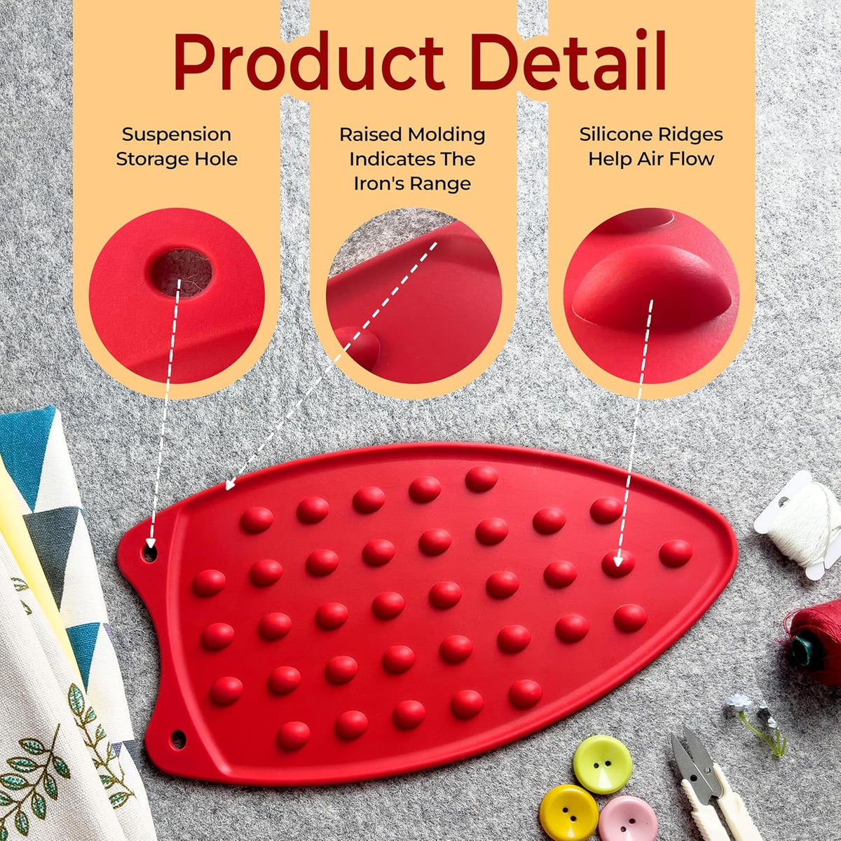 Savina Silicone Rest Pad for Ironing Board(2 Pack). Heat Resistant Pad, Thicker Version. Perfect