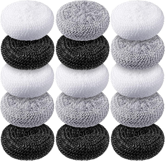 Blulu Plastic Dish Scrubbers for Dishes Pot Round Nylon Pad, Mesh Scouring Non Scratch Pads(Simple