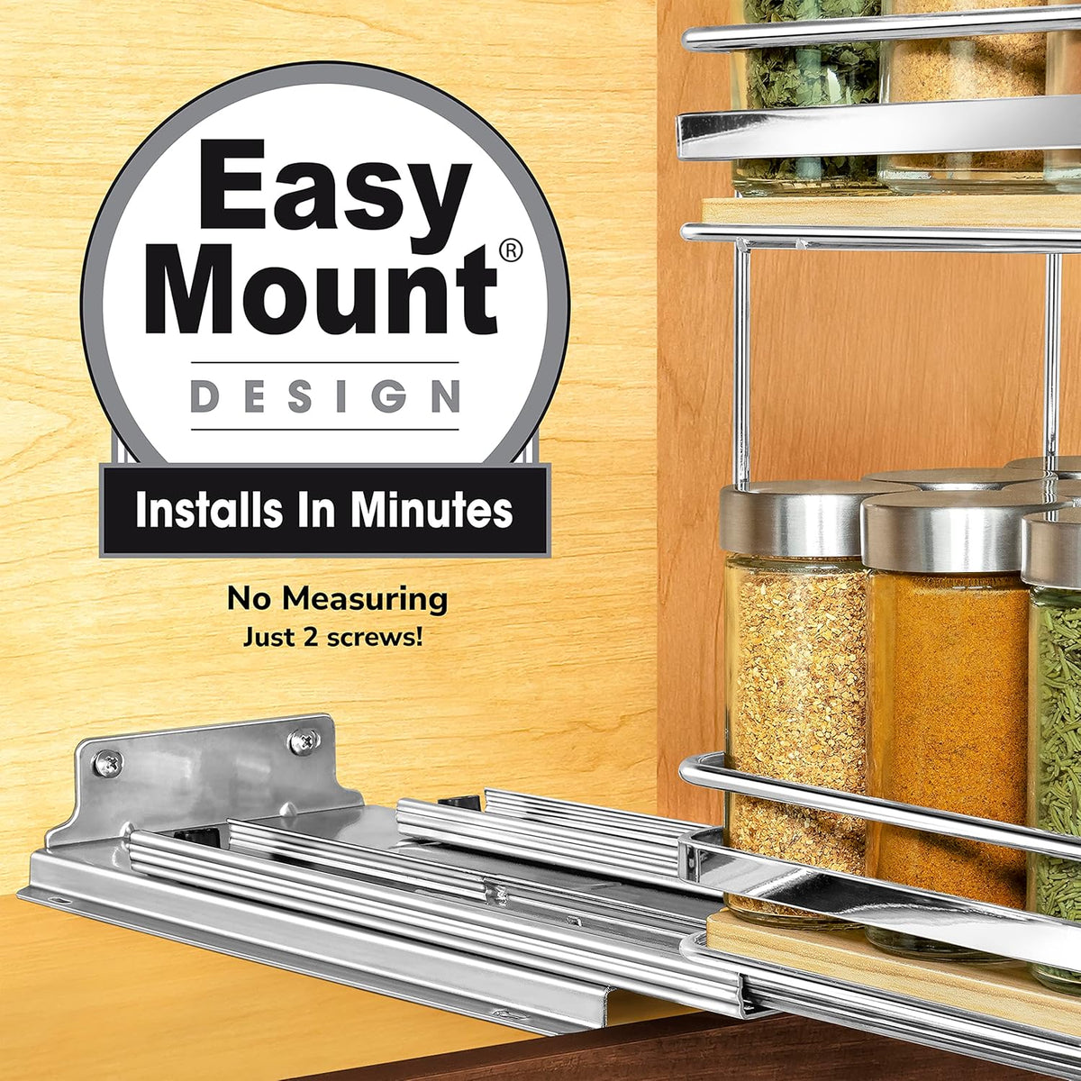 LYNK PROFESSIONAL® Élite™ Pull Out Spice Rack Organizer for Inside Kitchen Cabinets - 6-1/4 inch