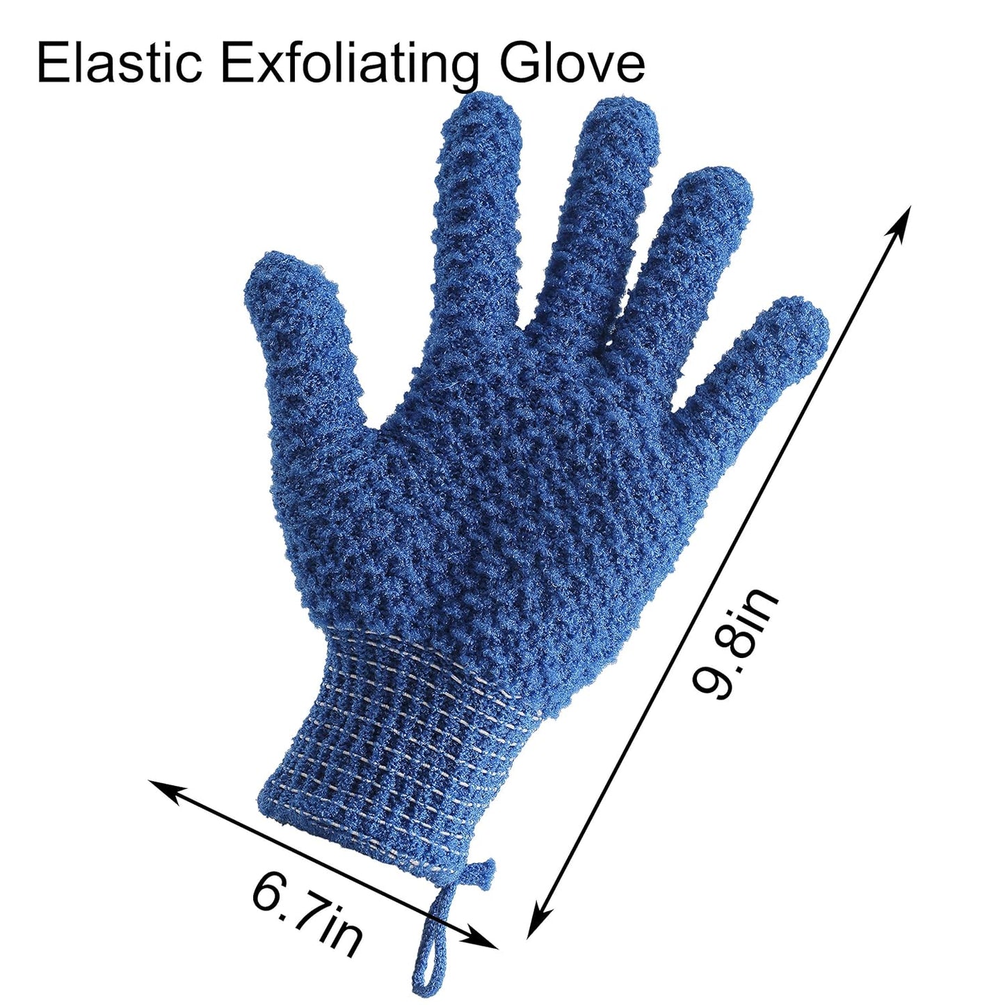 Bath Exfoliating Gloves Scrub - 4 pcs (2 Pair) Lengthened and Large Exfoliating Scrubbing Gloves