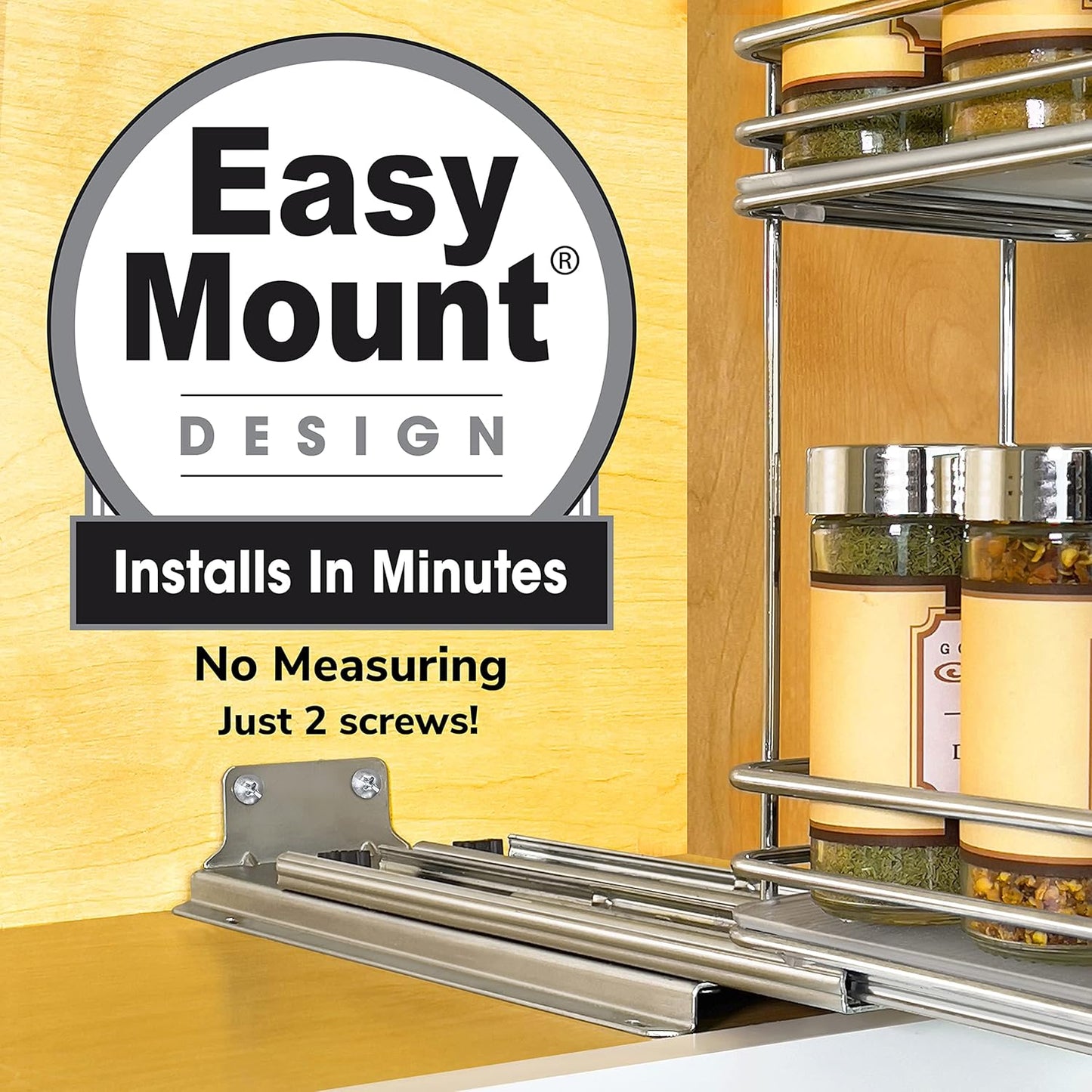 LYNK PROFESSIONAL® Pull Out Spice Rack Organizer for Inside Kitchen Cabinets - 4-1/4 inch Wide