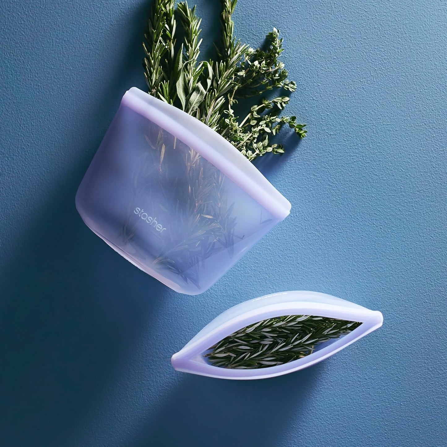 Stasher Premium Silicone Reusable Food Storage Bowl, Lavender, Microwave, Sous Vide, Dishwasher