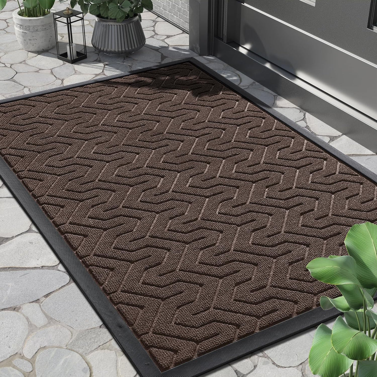 Yimobra Front Door Mat Outside Entrance 29.5x17, Waterproof Heavy Duty Outdoor Mats for Front Door