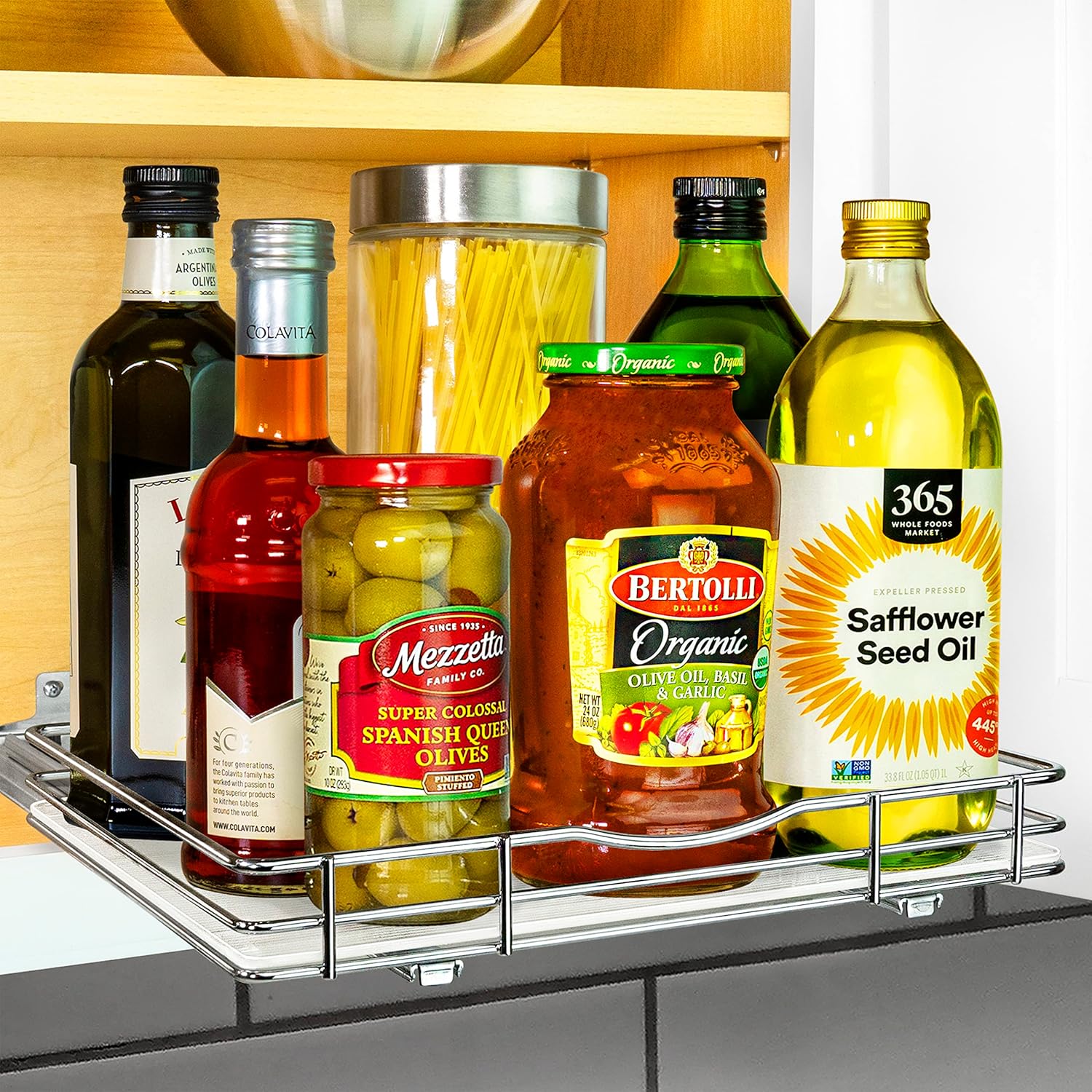 LYNK PROFESSIONAL® Pull Out Spice Rack Organizer for Inside Kitchen Cabinets - 12-1/4 inch Wide