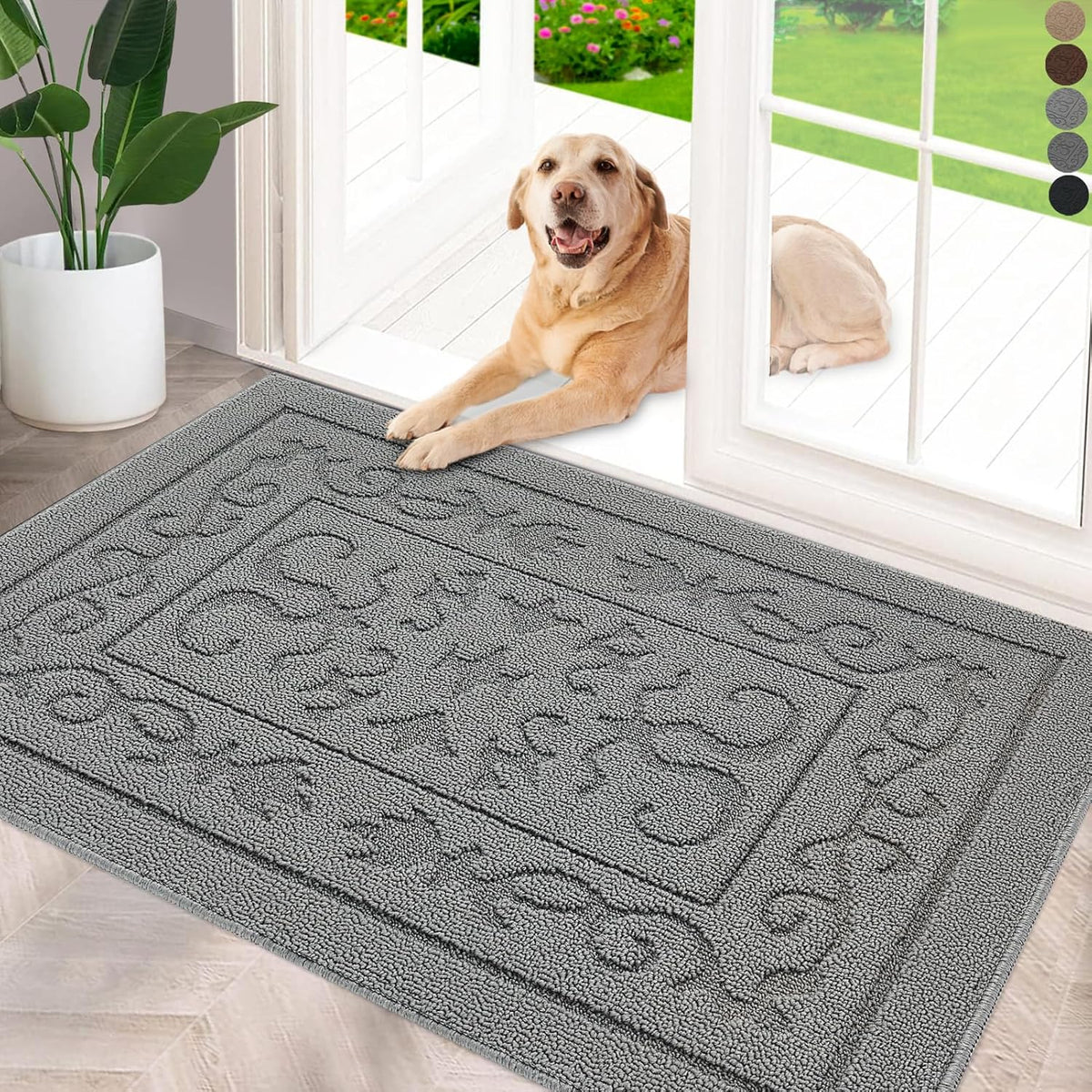 FONEYI Indoor Door Mat 32" x 48", Dirt Trapper Door Mats Non-Slip Entryway Rugs Washable, Absorbent