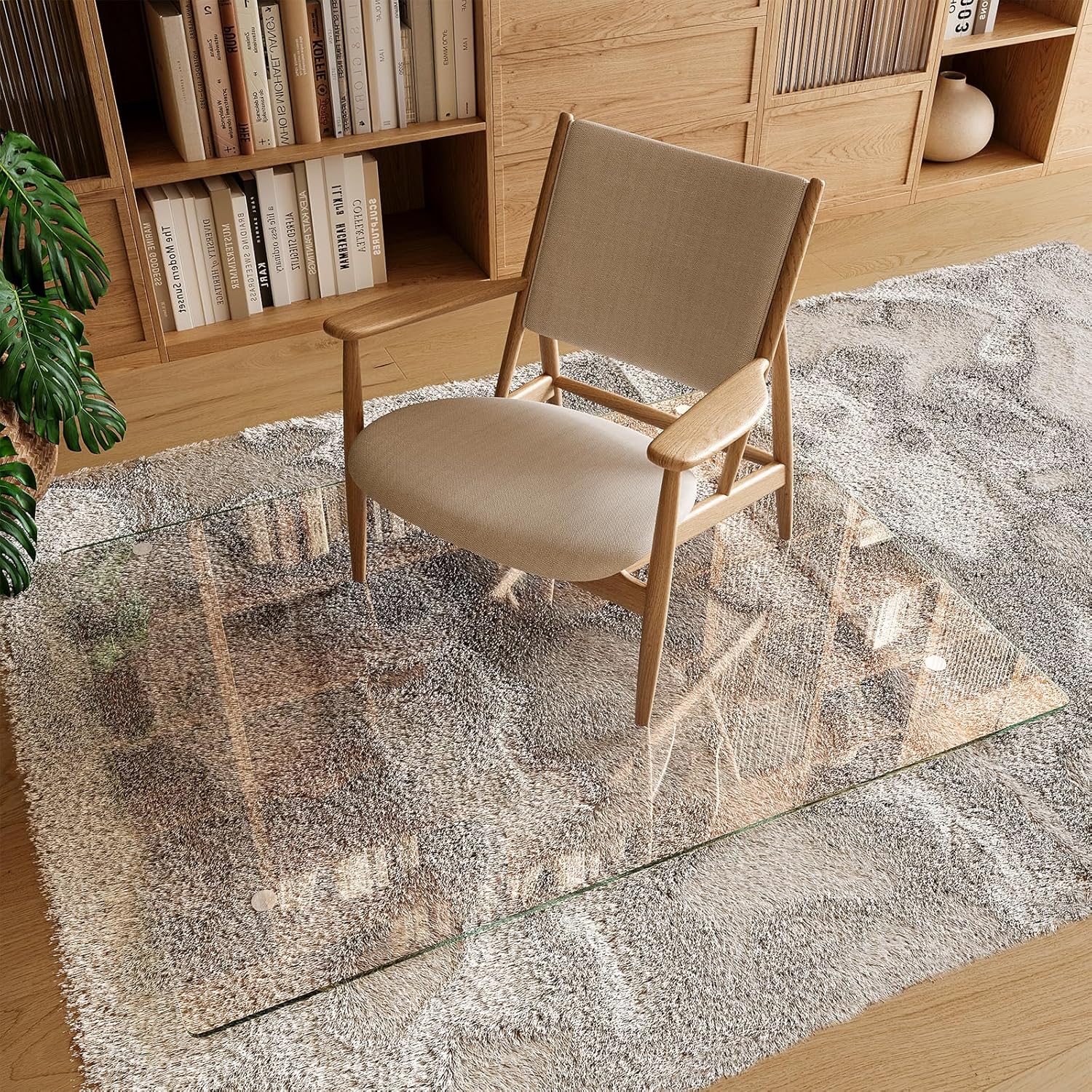 Koonmi Tempered Glass Chair Mat 36"x48" - Premium Office Chair Mat for Hardwood Floors & Low-Pile