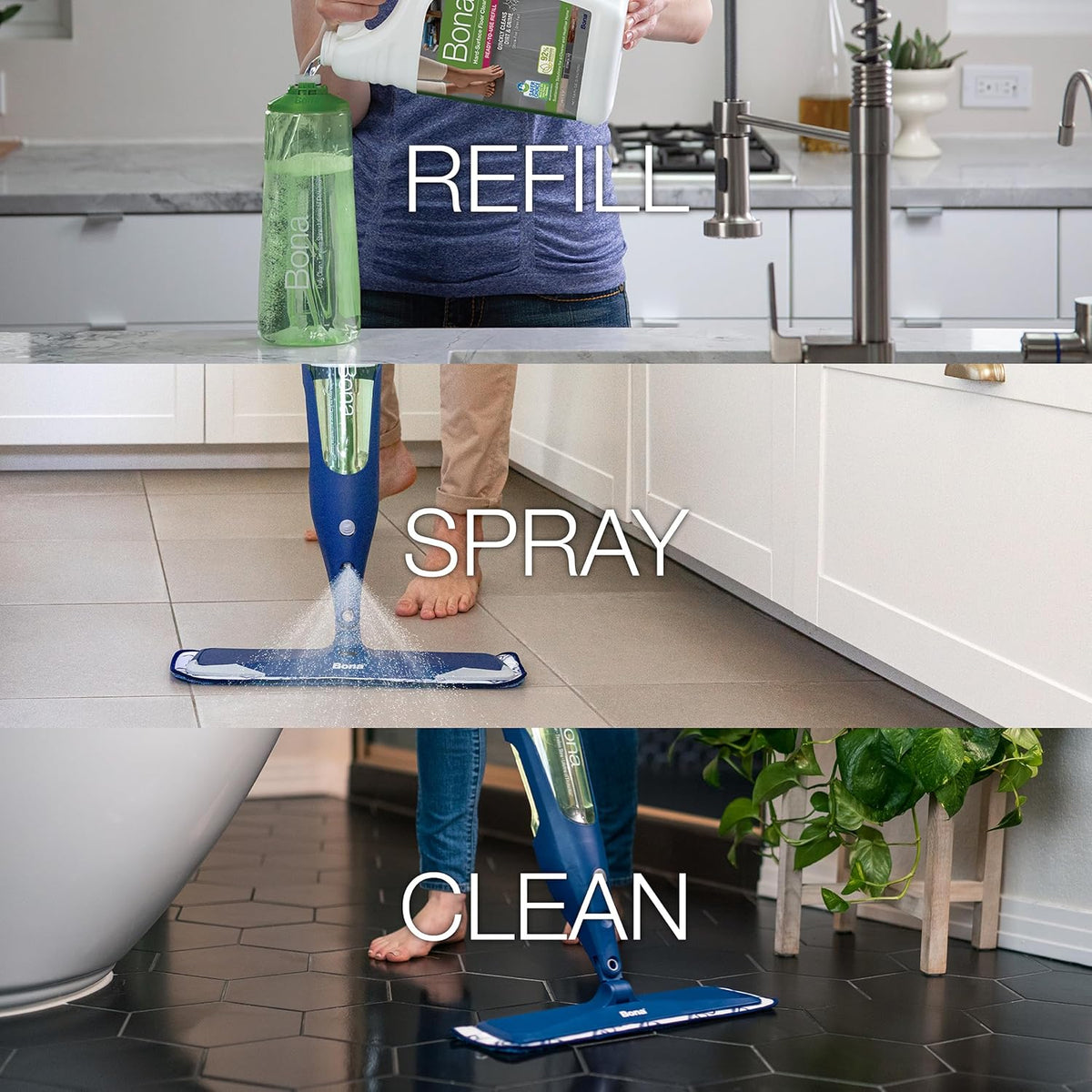 Bona Multi-Surface Floor Cleaner Refill - 128 fl oz - Unscented - Refill for Bona Spray Mops and