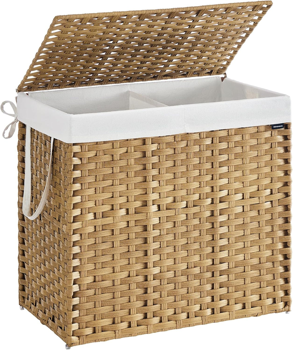 SONGMICS Laundry Hamper with Lid, 42.3 Gallon (160 L) Synthetic Rattan Clothes Laundry Basket with