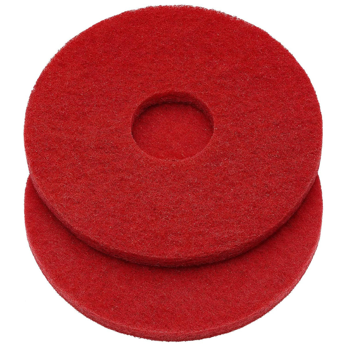 2 Pcs 12" Red Scrubbing Pads Commercial Cleaning Orbiter Pads-Maintenance Non Woven for Floor