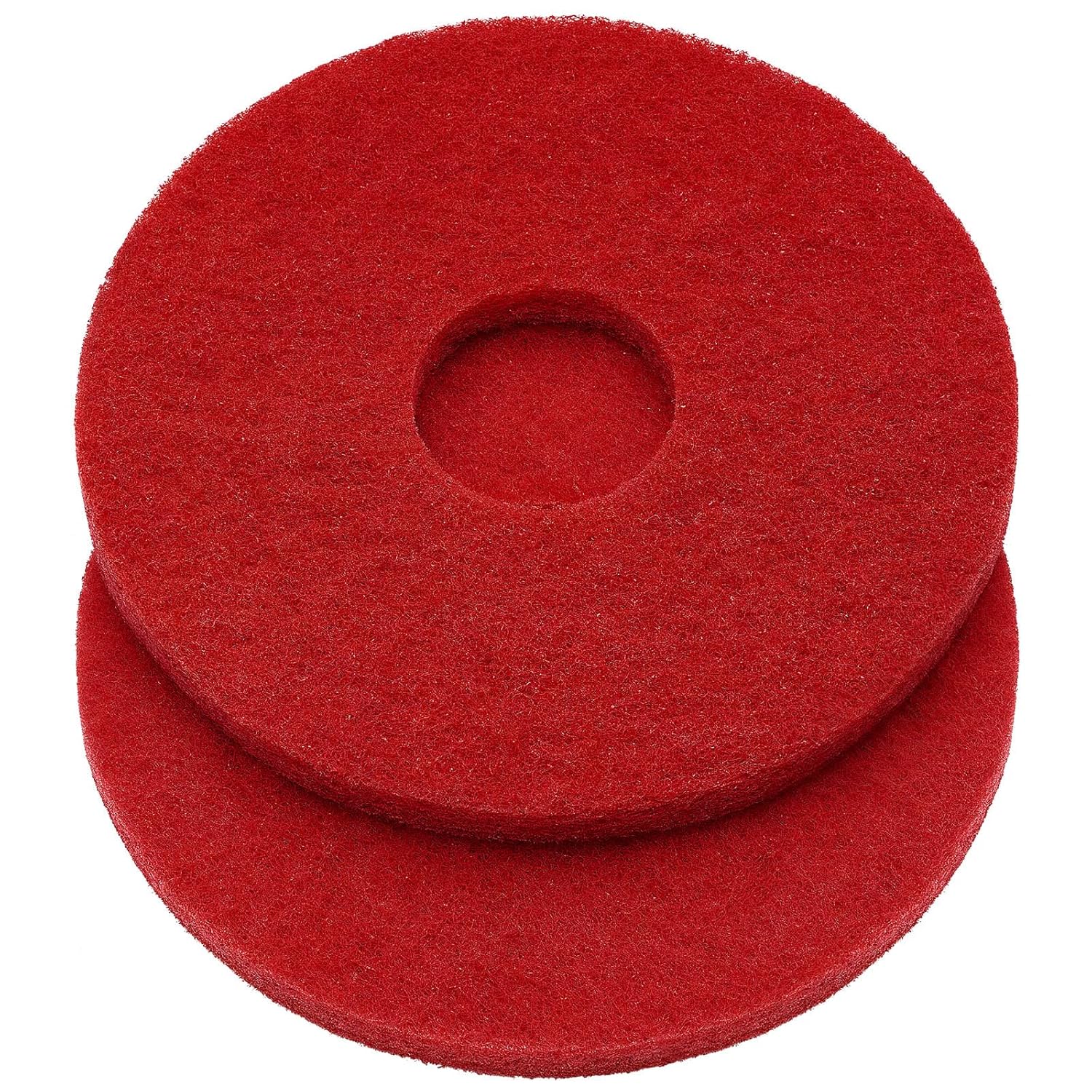 2 Pcs 12" Red Scrubbing Pads Commercial Cleaning Orbiter Pads-Maintenance Non Woven for Floor
