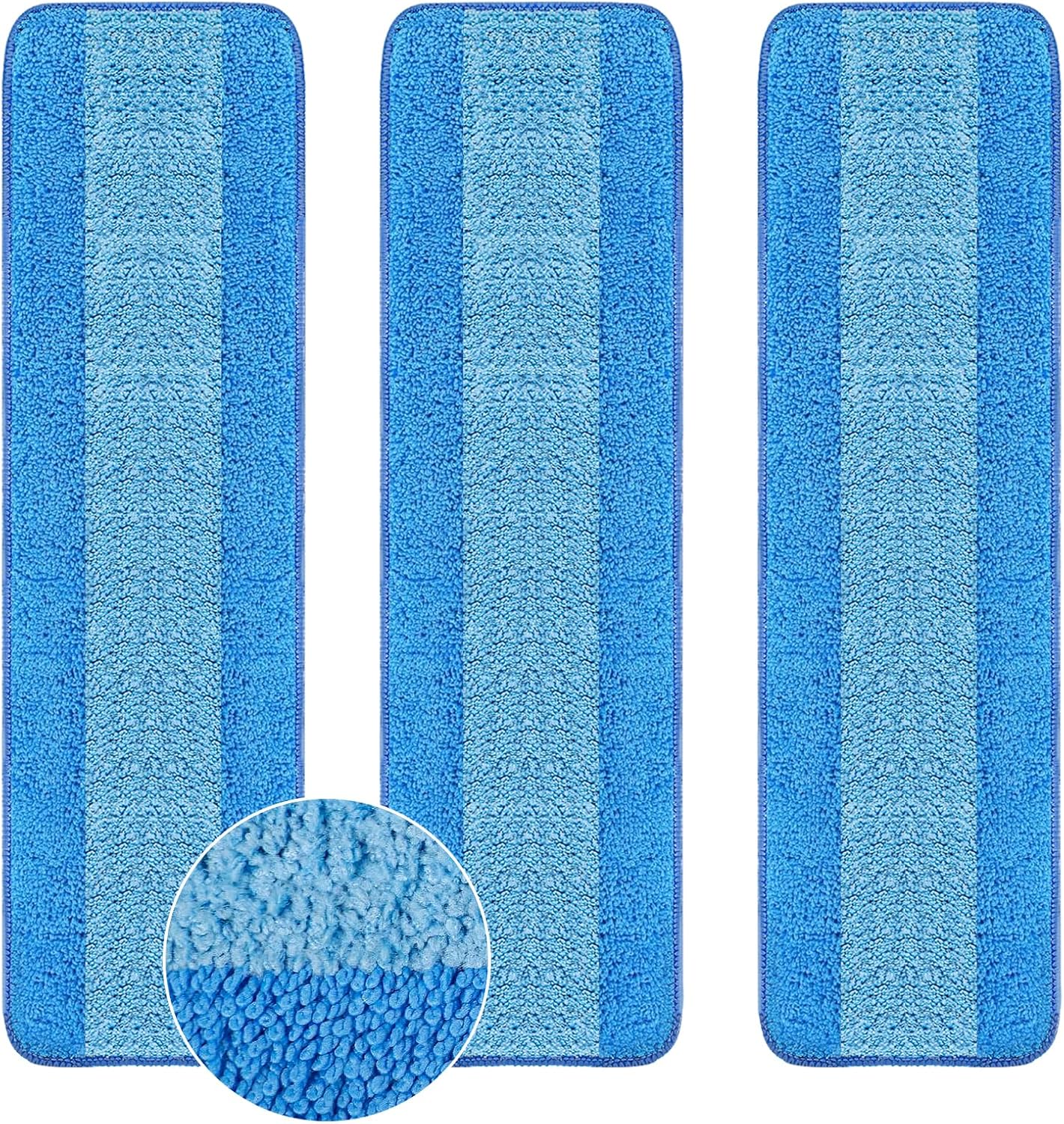 3 Pack Microfiber Cleaning Pads are Compatible with Bona Mop,18 Inch Replaceable Mop Pad