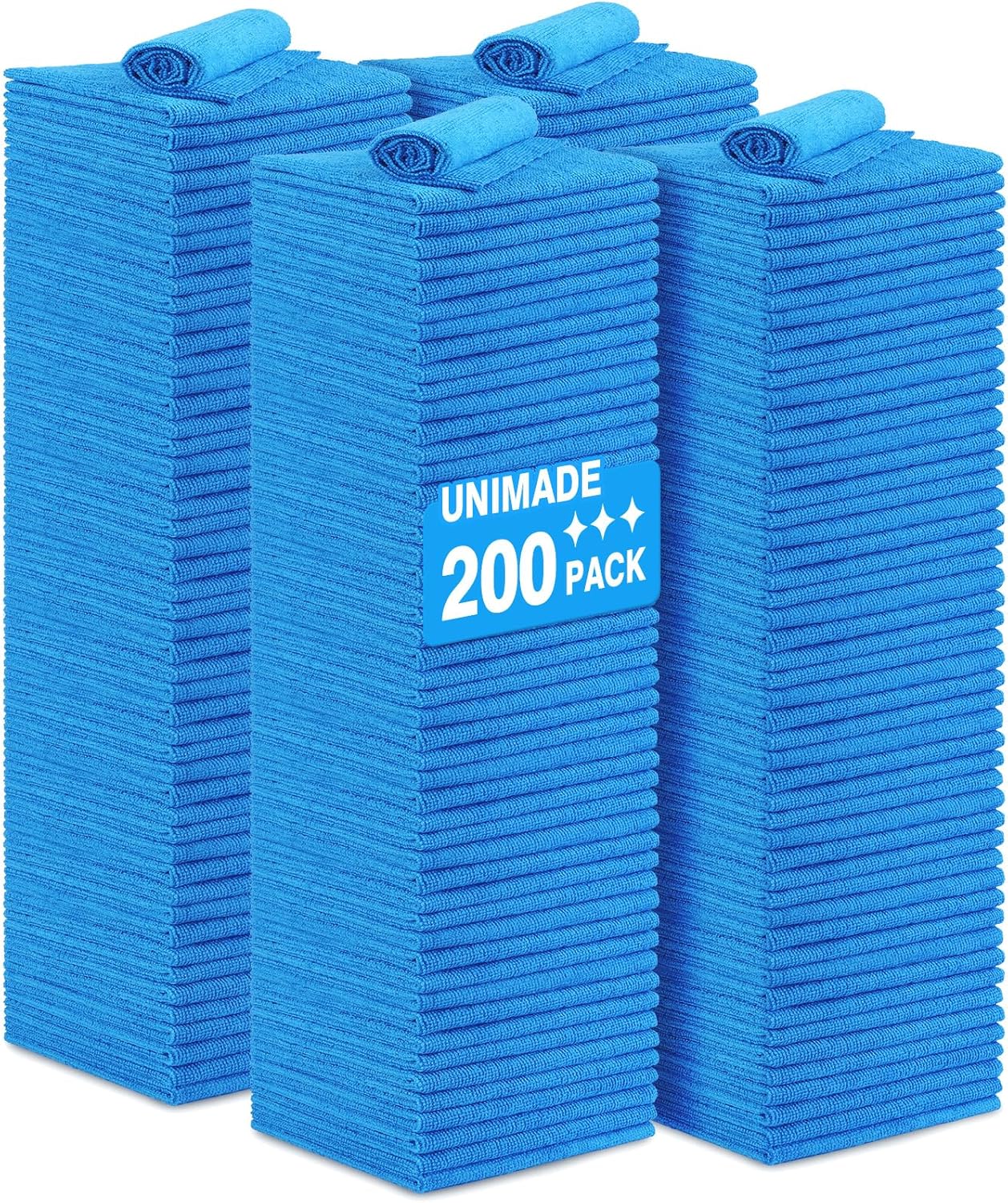 Shop Towel Rag, 200 Pack Reusable Rags Bulk Microfiber Cleaning Cloth Lint Free Towels for Car