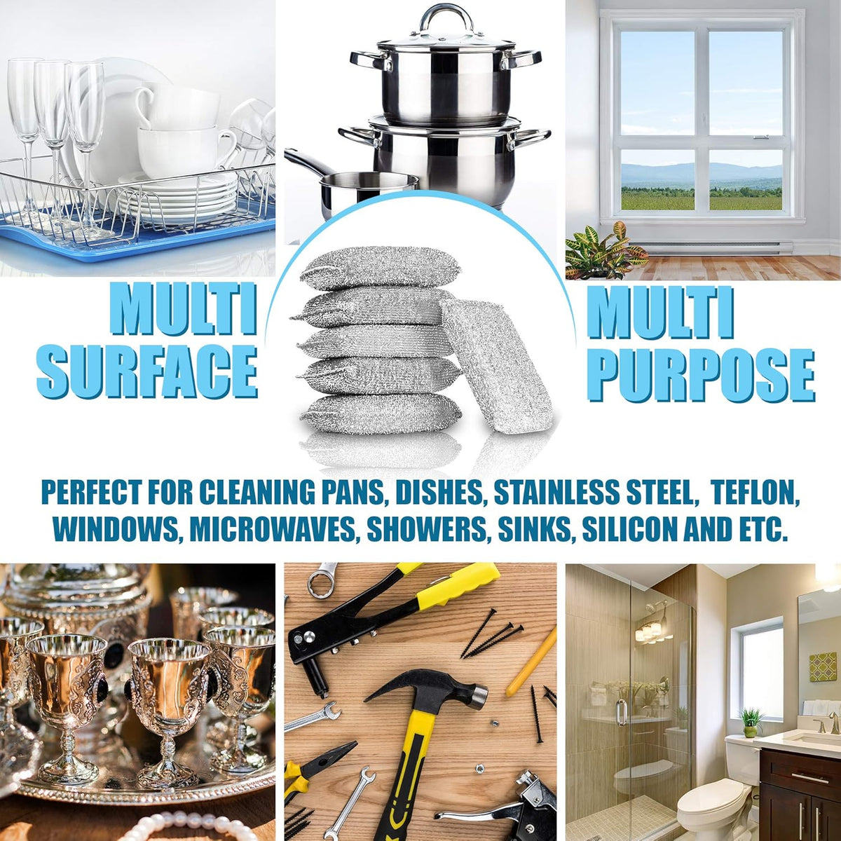 Kitchen Scrubbing Sponges - Heavy Duty Non-Scratch Scrubbing Cleaner Sponges in 1 Color
