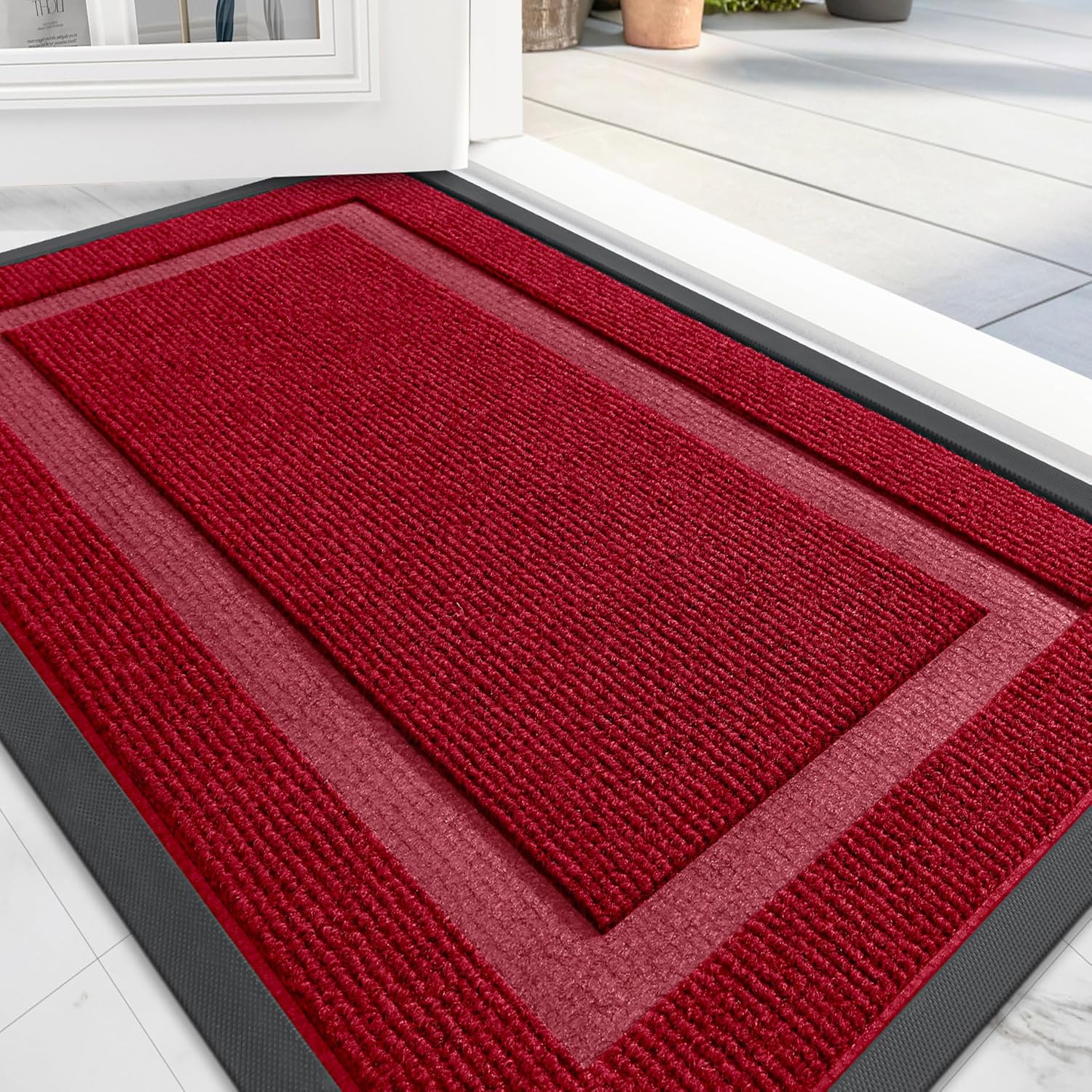 OLANLY Front Door Mat Indoor Outdoor Entrance, Waterproof All-Season, All-Weather Doormat, Sturdy