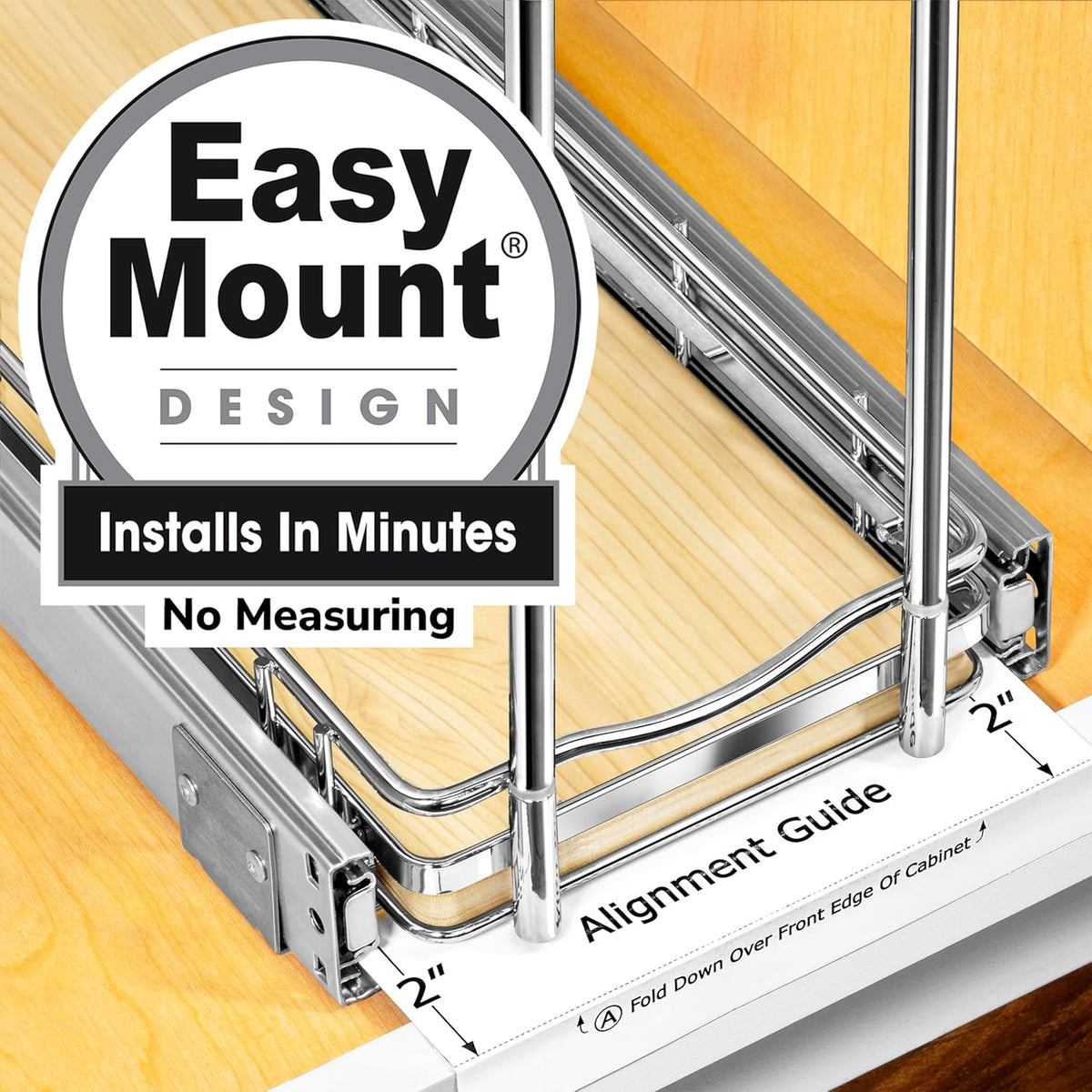 LYNK PROFESSIONAL® Élite™ Pull Out Spice Rack Organizer for Inside Kitchen Cabinets - 6"x21"