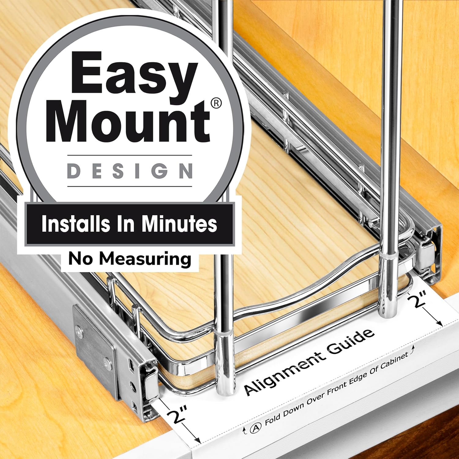 LYNK PROFESSIONAL® Élite™ Pull Out Spice Rack Organizer for Inside Kitchen Cabinets - 6"x21"