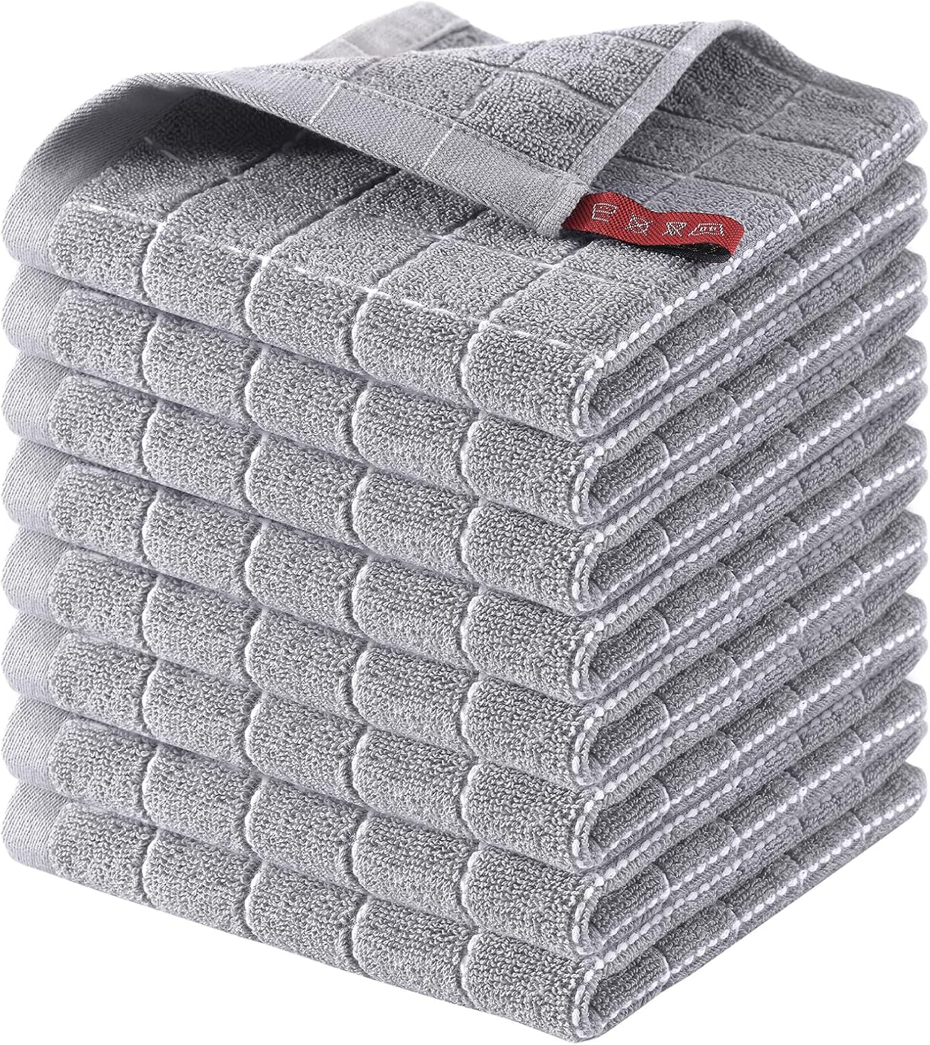 Homaxy 100% Cotton Terry Kitchen Dish Cloths, Ultra Soft and Absorbent Dish Towels for Kitchen